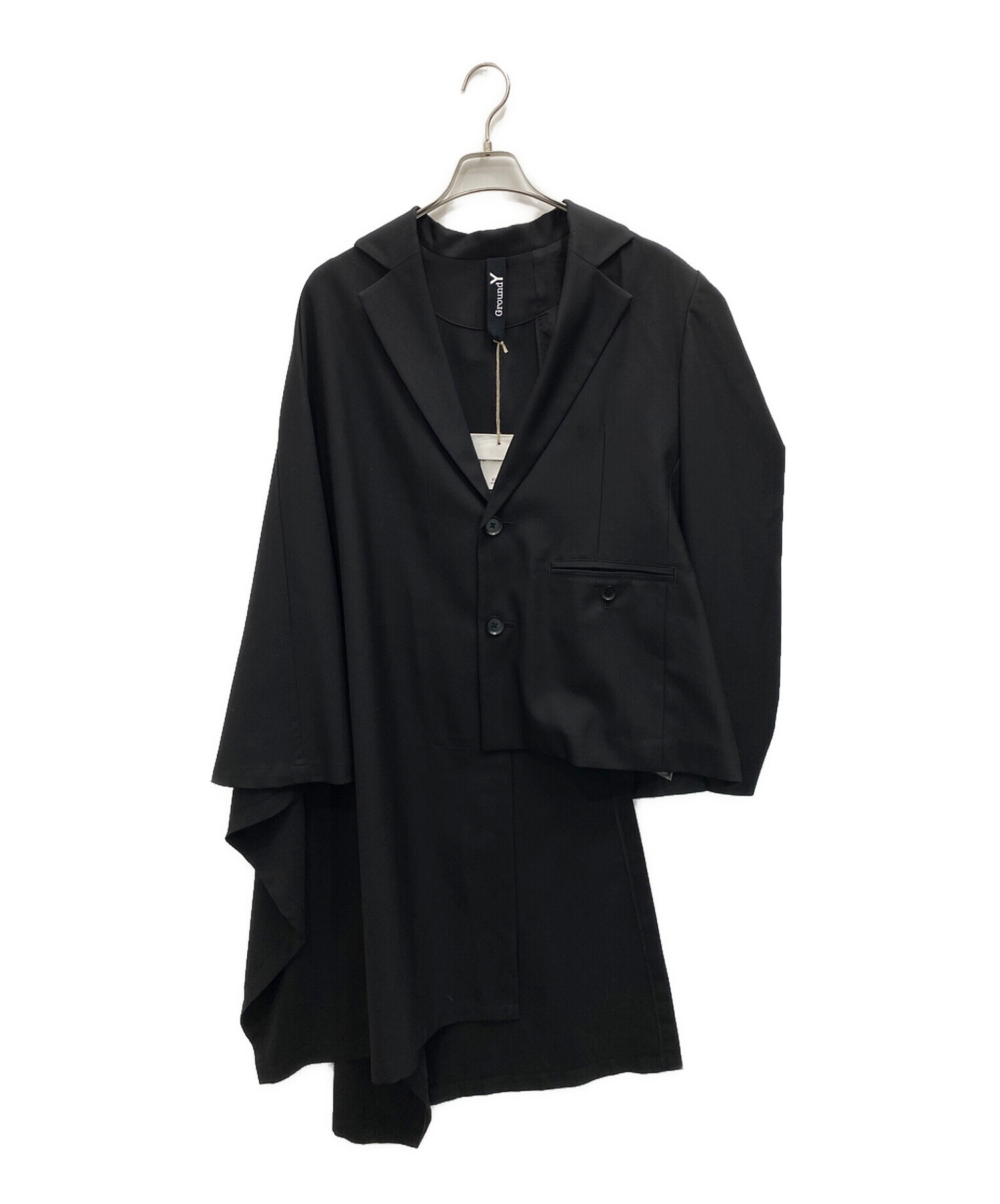 GROUND Y (グラウンドワイ) Cloak docking jacket ブラック サイズ:1