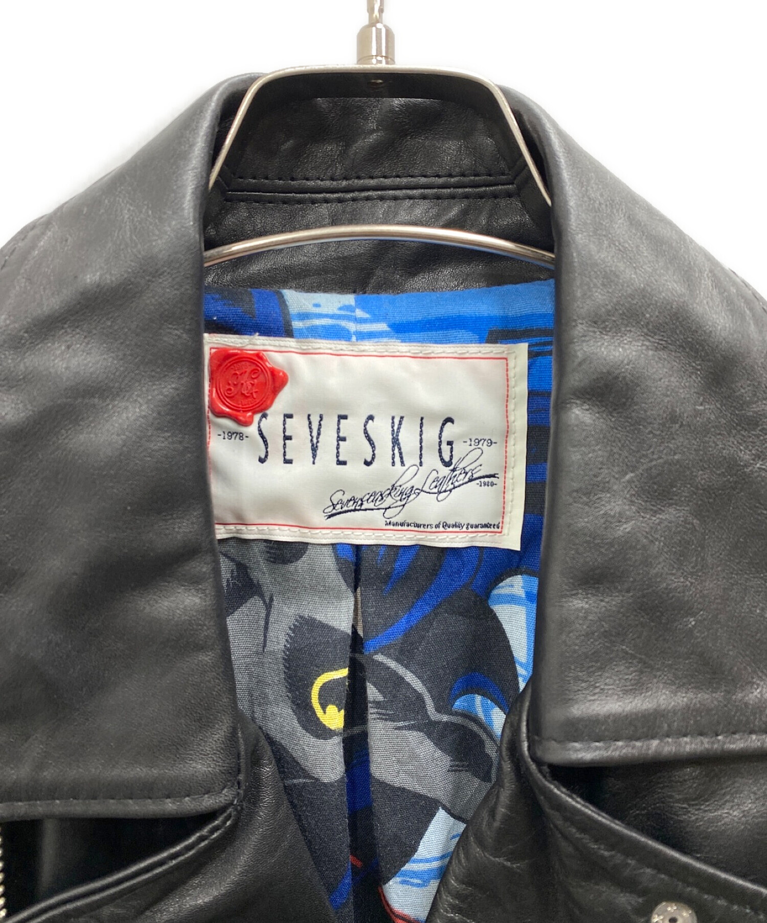 SEVESKIG (セヴシグ) ダブルレザージャケット ブラック サイズ:S