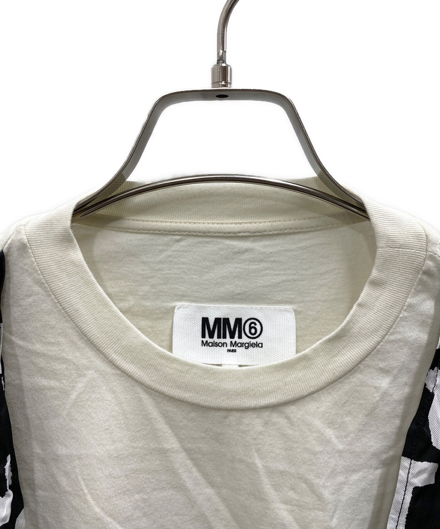 MM6 Maison Margiela (エムエムシックス メゾンマルジェラ) スカーフタイジャージTシャツ ブラック サイズ:S