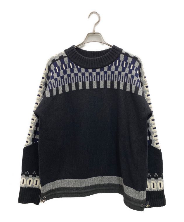中古・古着通販】sacai (サカイ) Wool Knit Pullover ブラック サイズ 