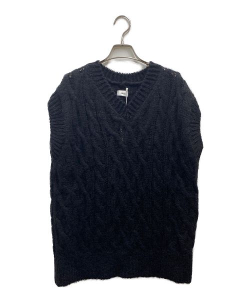 中古・古着通販】ALLEGE (アレッジ) Mohair Cable Knit Vest ブラック