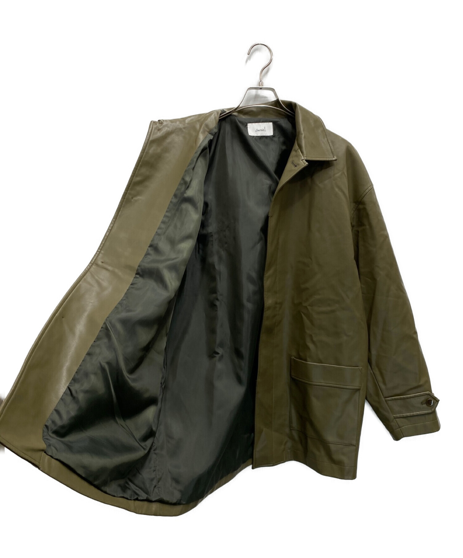 soerte (ソエルテ) Stand collar leather jacket ベージュ サイズ:3