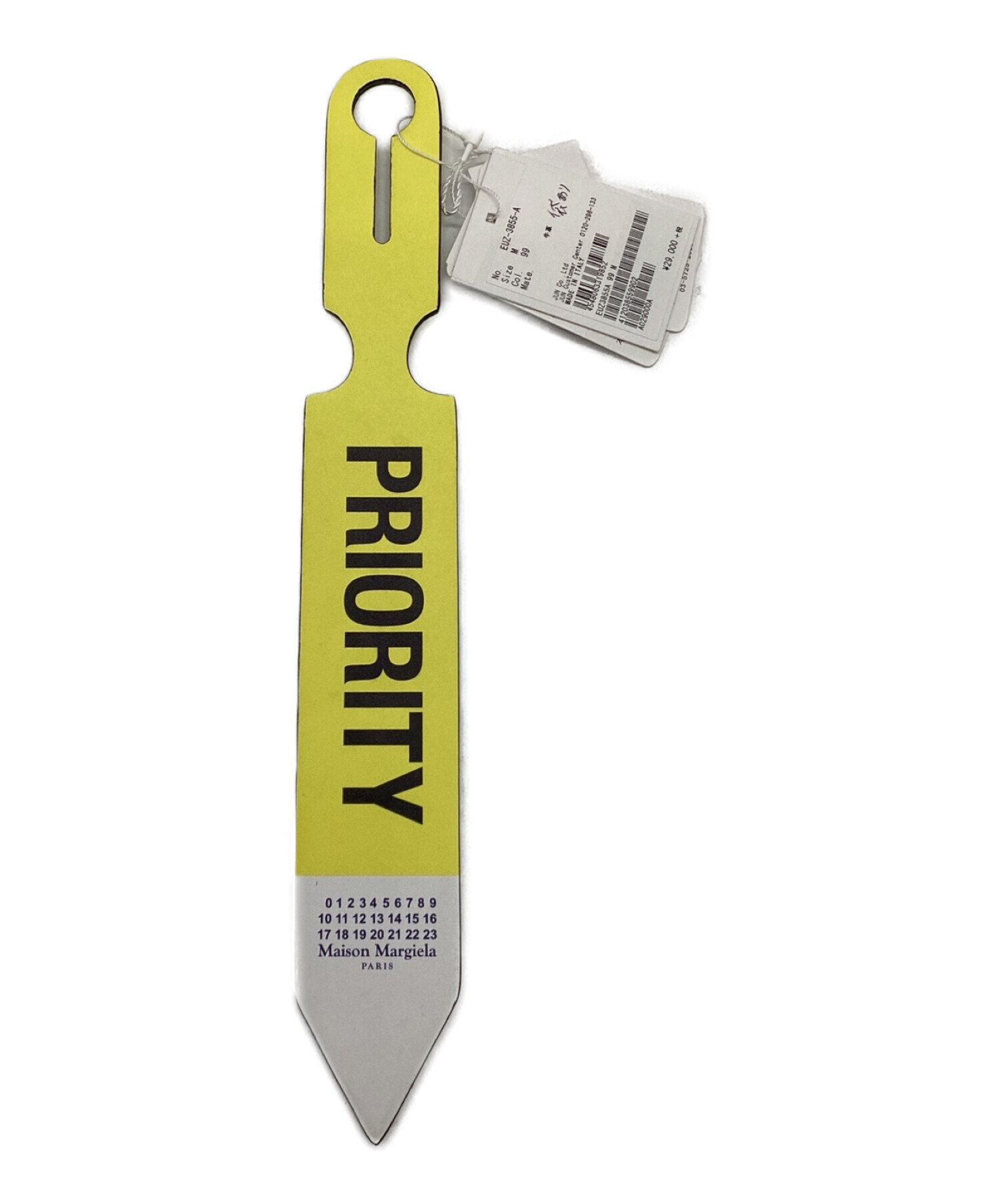 幻想的 未使用 タグ付き メゾンマルジェラ チャーム 黄色 牛革 | ochge.org