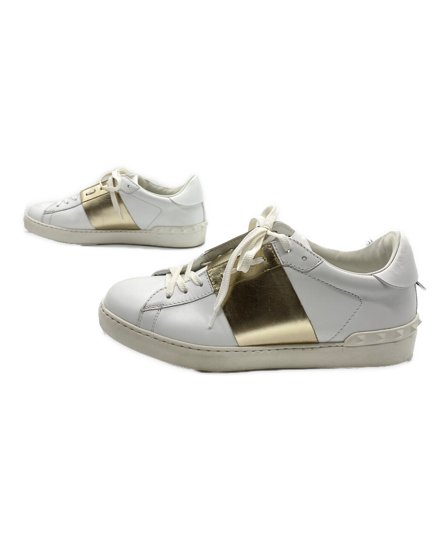 VALENTINO ヴァレンティノ ゴールド ホワイト スニーカー VALENTINO ヴァレンティノ ゴールド ホワイト スニーカー