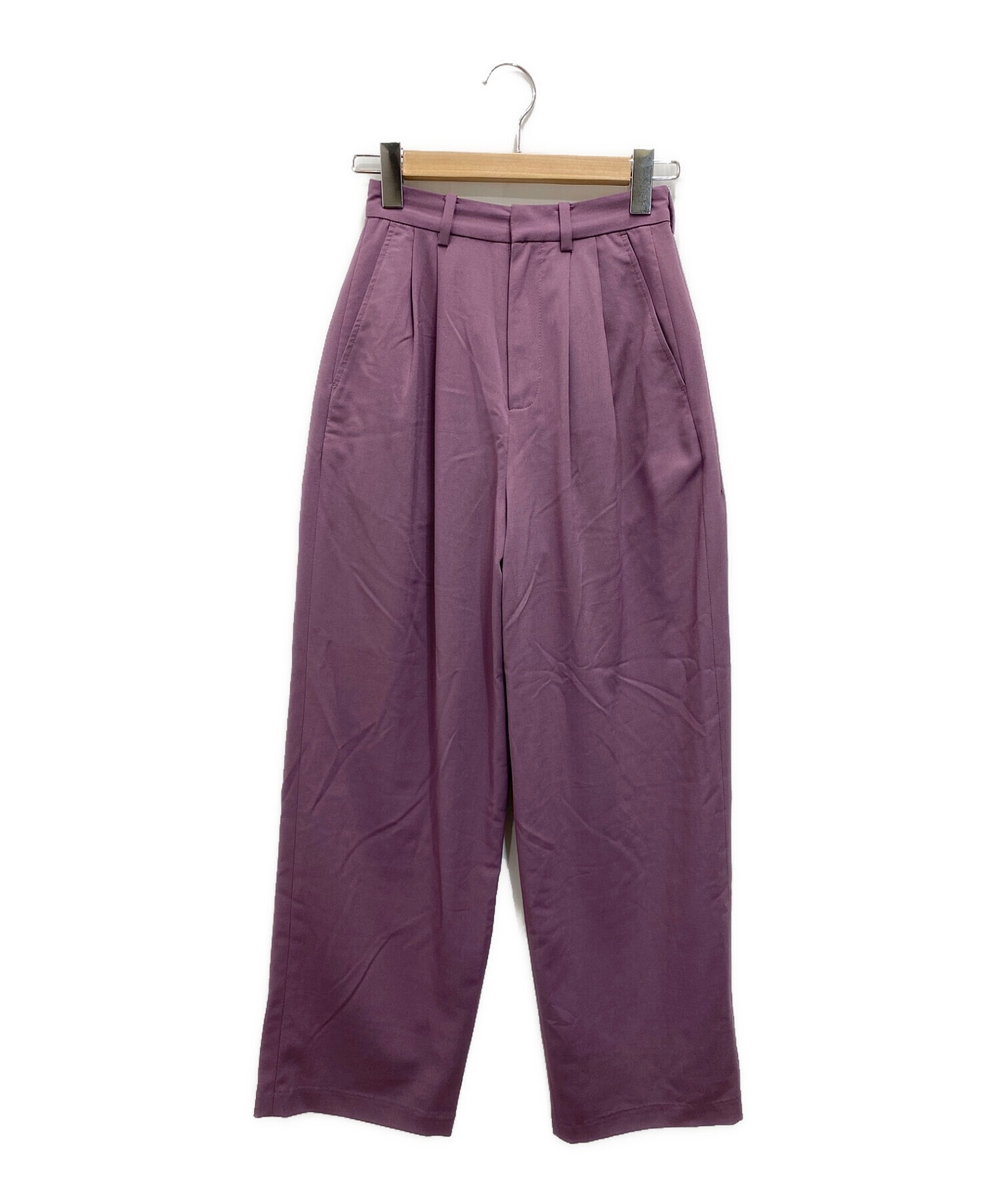 CLANE Basic tuck pants purple - カジュアルパンツ