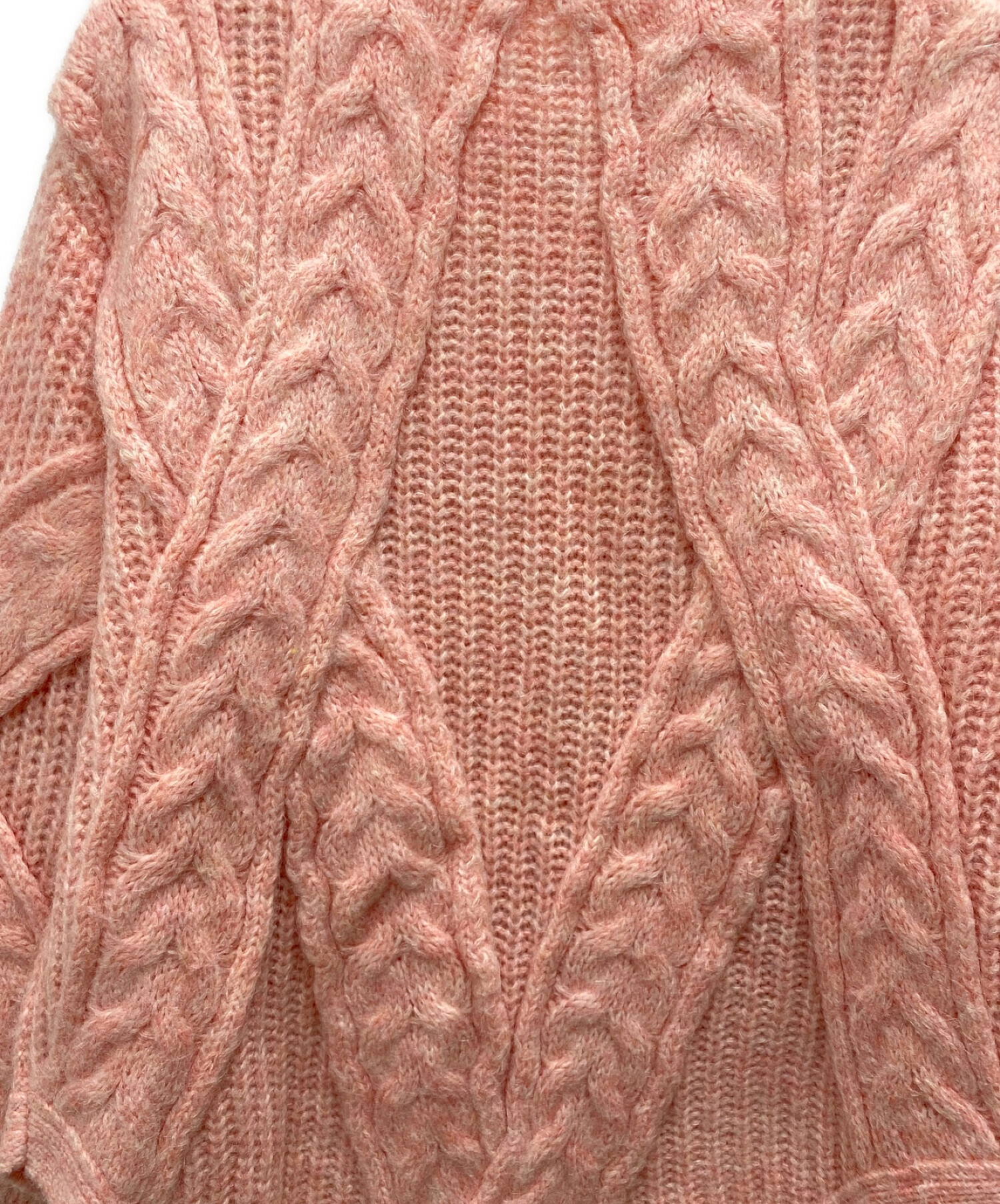 AMERI BACK CABLE KNIT サーモンピンクニット