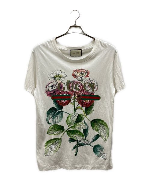GUCCI 花柄プリント Tシャツ 211721 ホワイト新品タグ付き