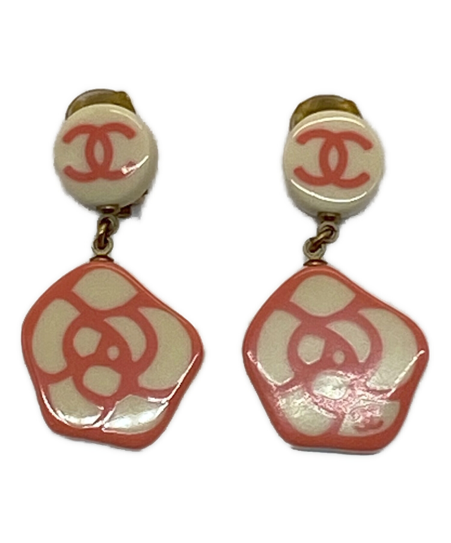 中古・古着通販】CHANEL (シャネル) カメリアイヤリング アイボリー 