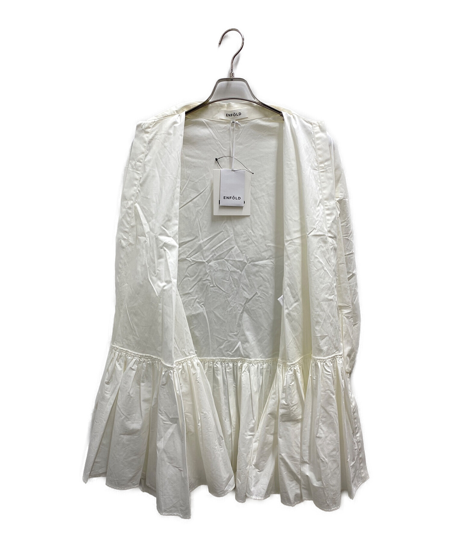 エンフォルドギャザーチュニックシャツホワイト