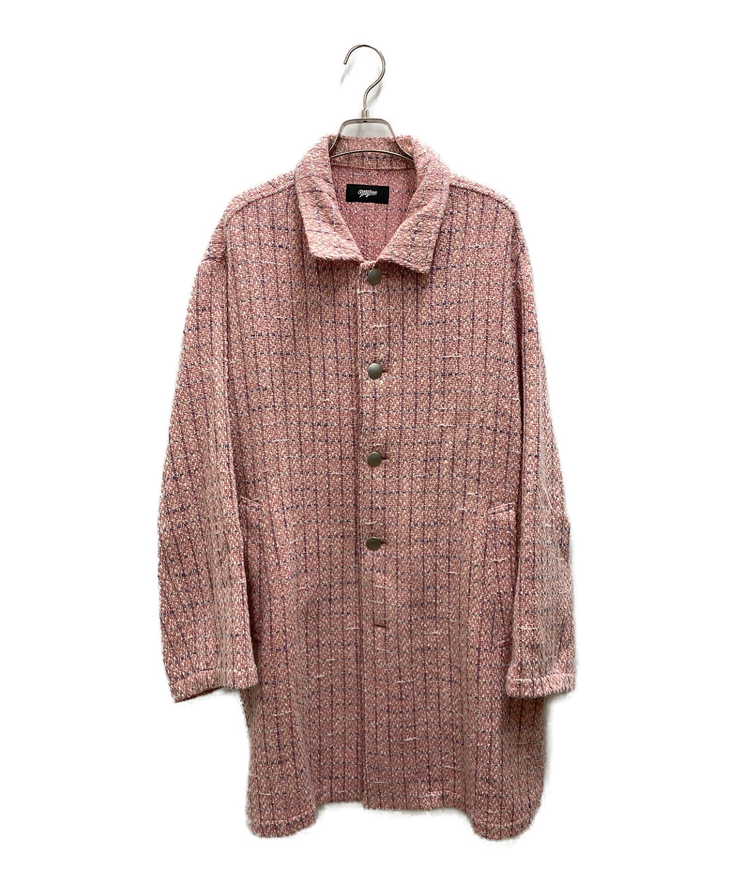 中古・古着通販】MYNE (マイン) Tweed Half Coat ピンク サイズ:M 