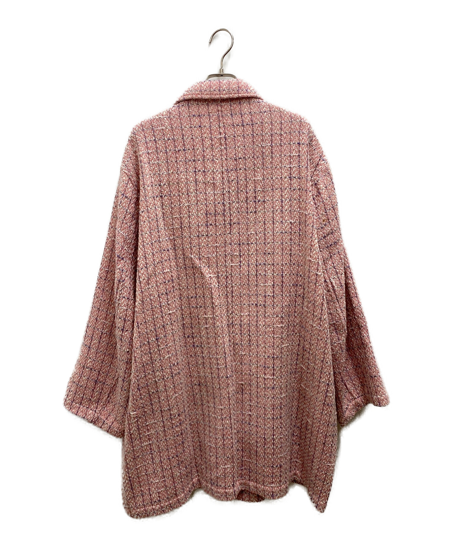 中古・古着通販】MYNE (マイン) Tweed Half Coat ピンク サイズ:M 