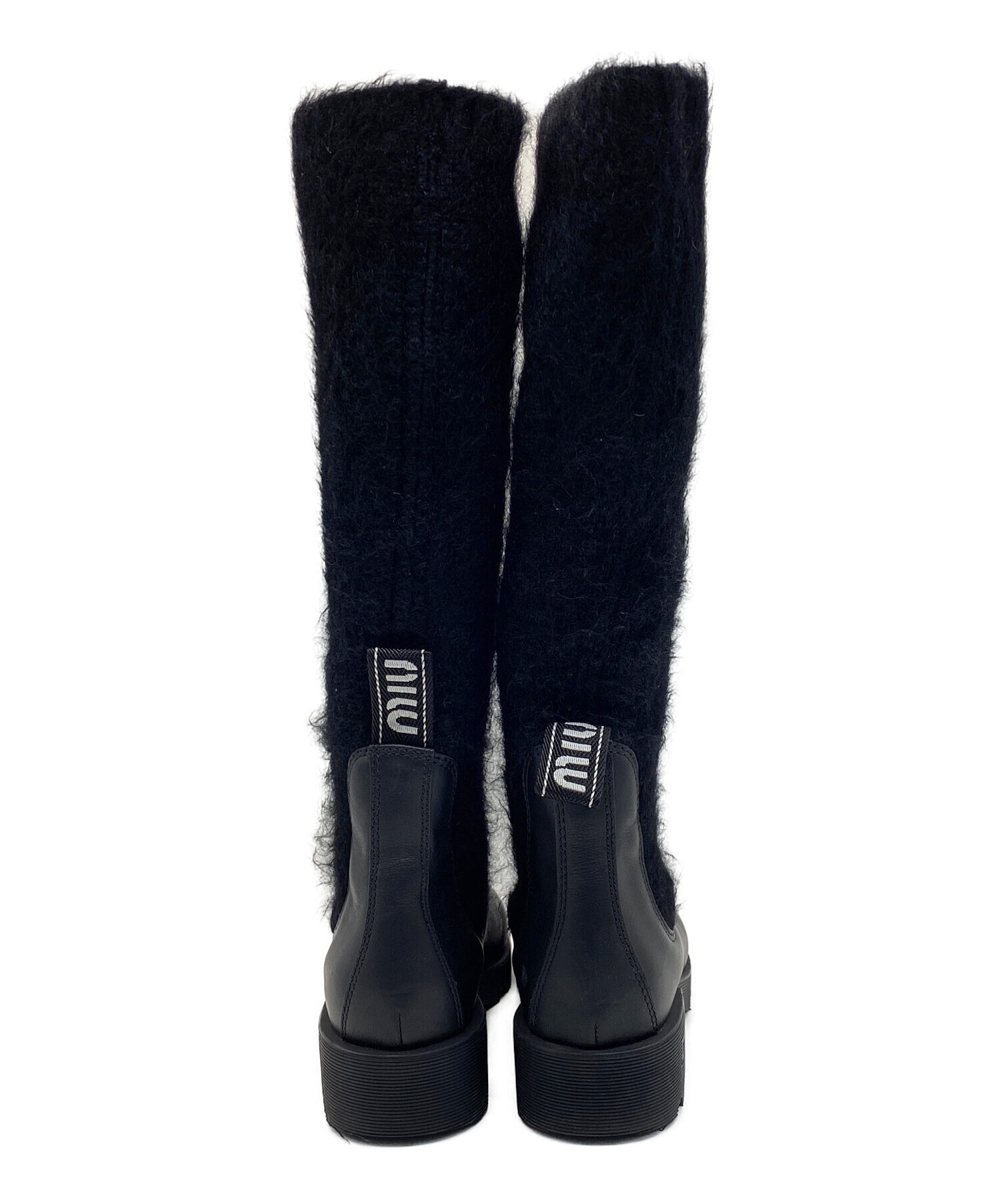 中古・古着通販】MIU MIU (ミュウミュウ) レザー×ニットロング 