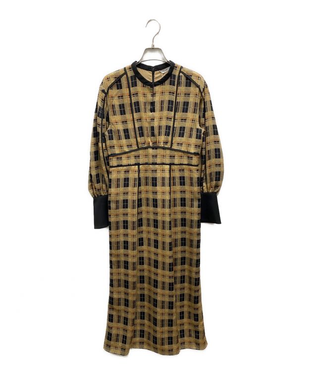 中古・古着通販】CLANE (クラネ) CHECK PIPING ONE PIECE ベージュ 