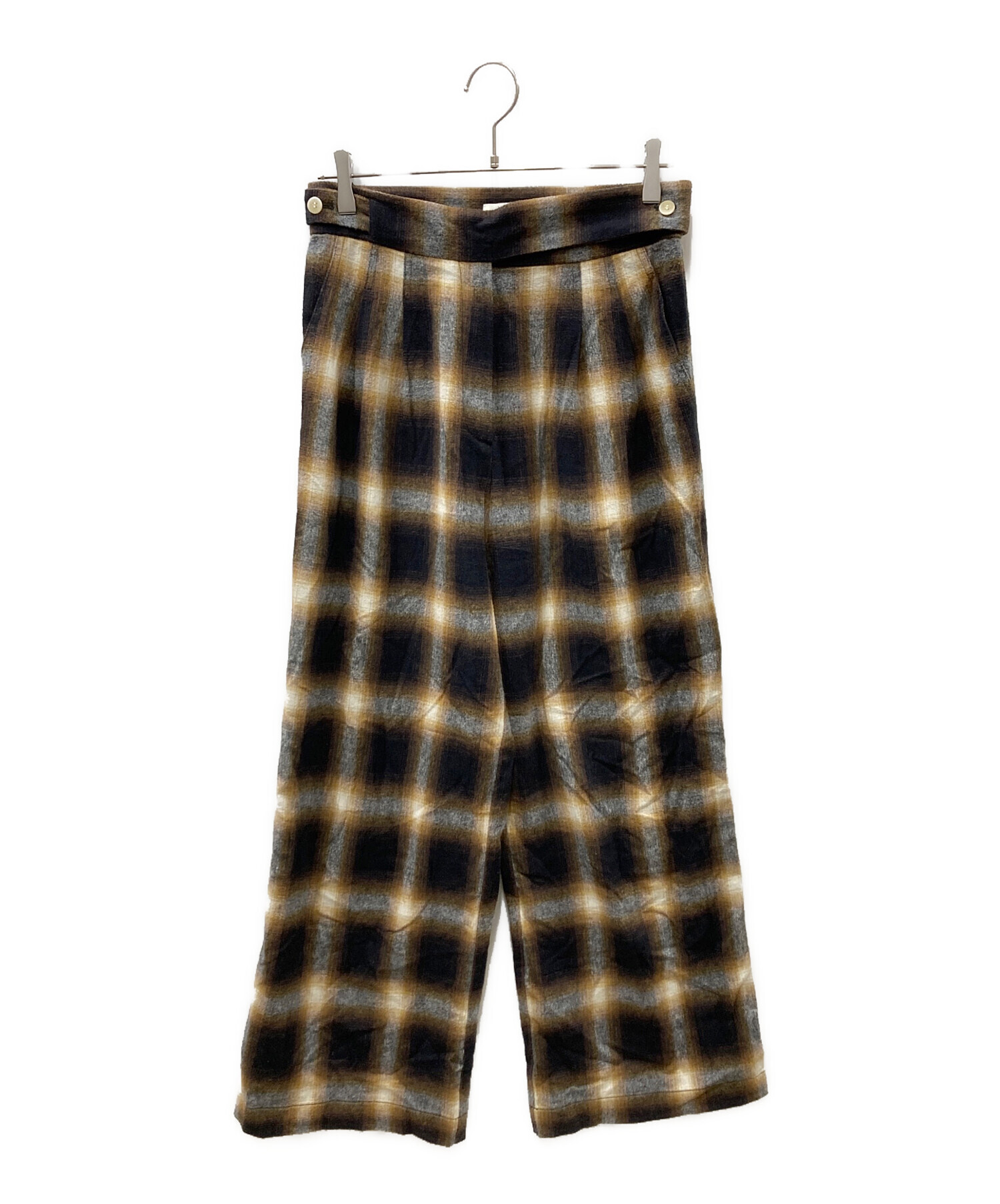 中古・古着通販】RANDEBOO (ランデブー) Origin plaid slacks ブラック 