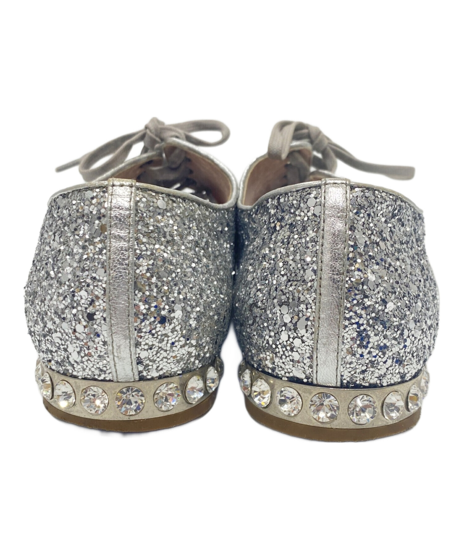 中古・古着通販】MIU MIU (ミュウミュウ) グリッターシューズ シルバー