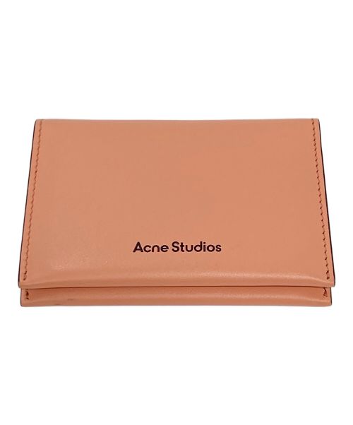 折りたたみ式レザーウォレット サーモンピンク Acne てか Studios