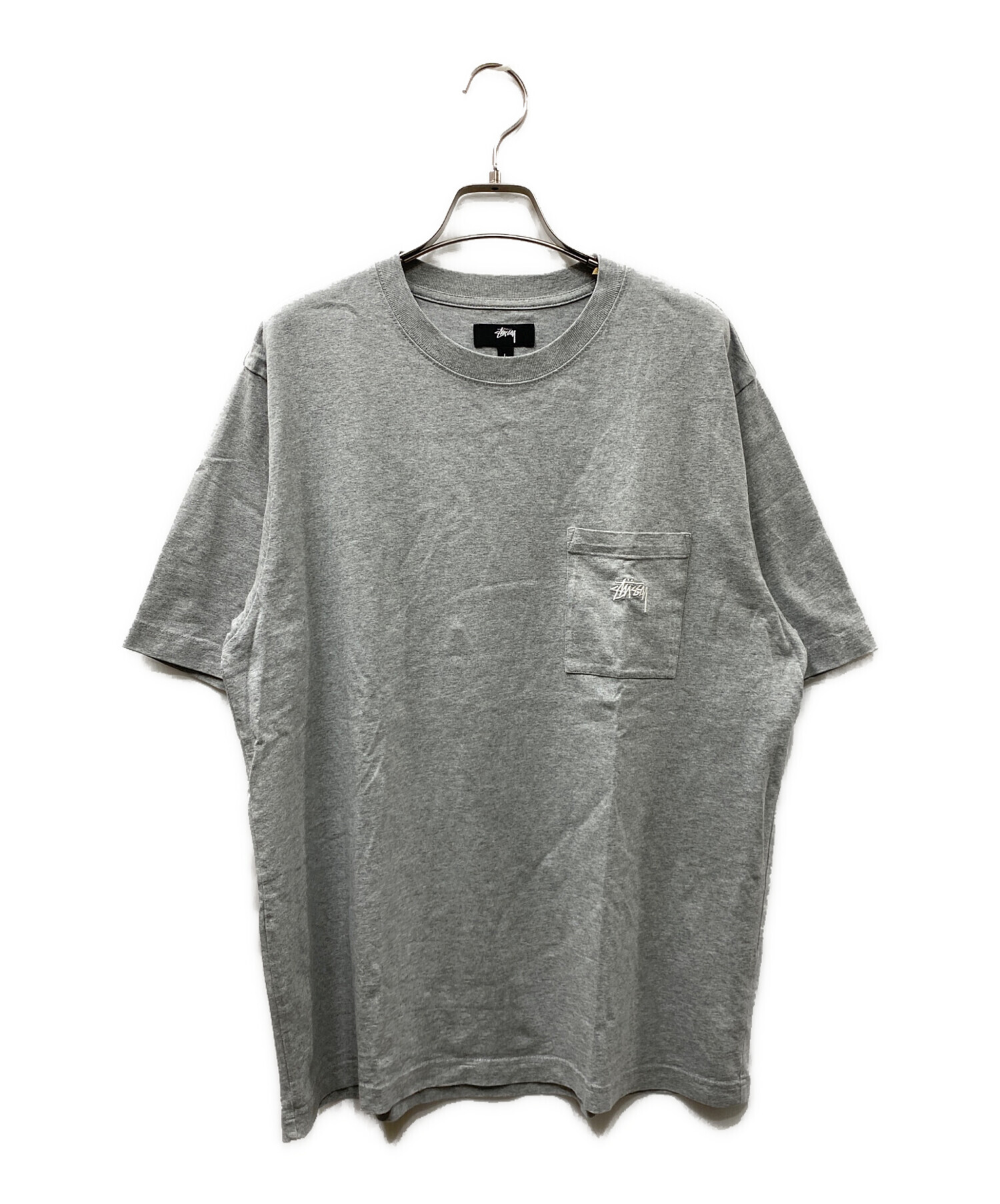 中古・古着通販】stussy (ステューシー) ロゴ刺繍Tシャツ グレー 