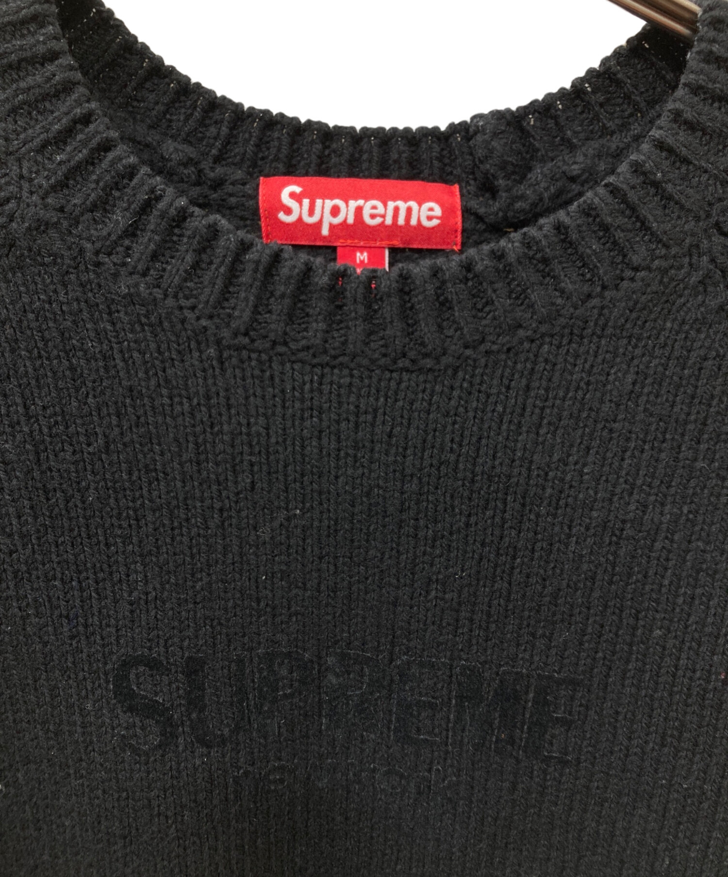 24AW Supreme Flocked Logo Sweater Green ファッション