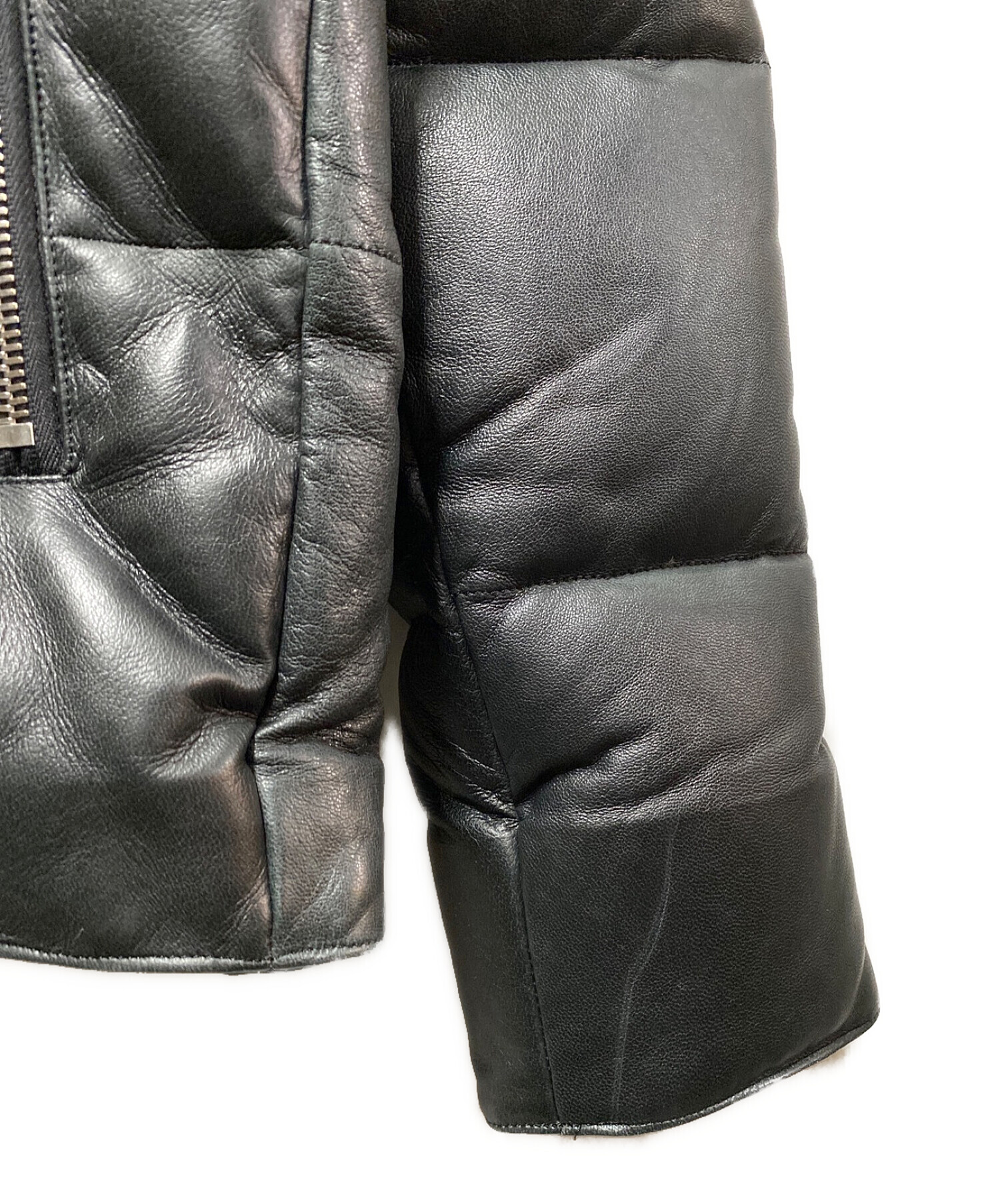 wjk (ダブルジェイケー) スキーレザーダウンジャケット ブラック サイズ:XL