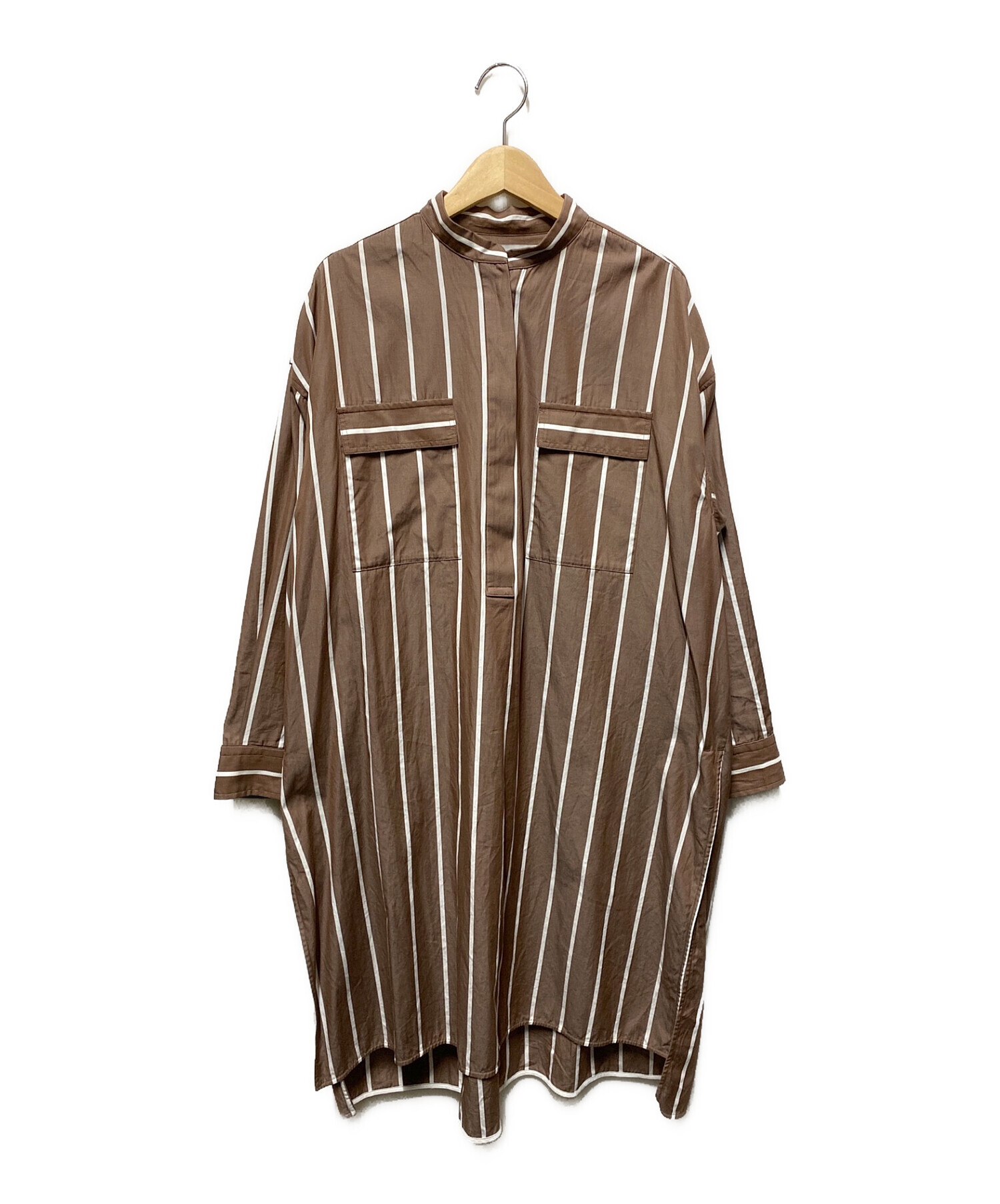 中古・古着通販】ticca (ティッカ) ストライプスタンドカラー  