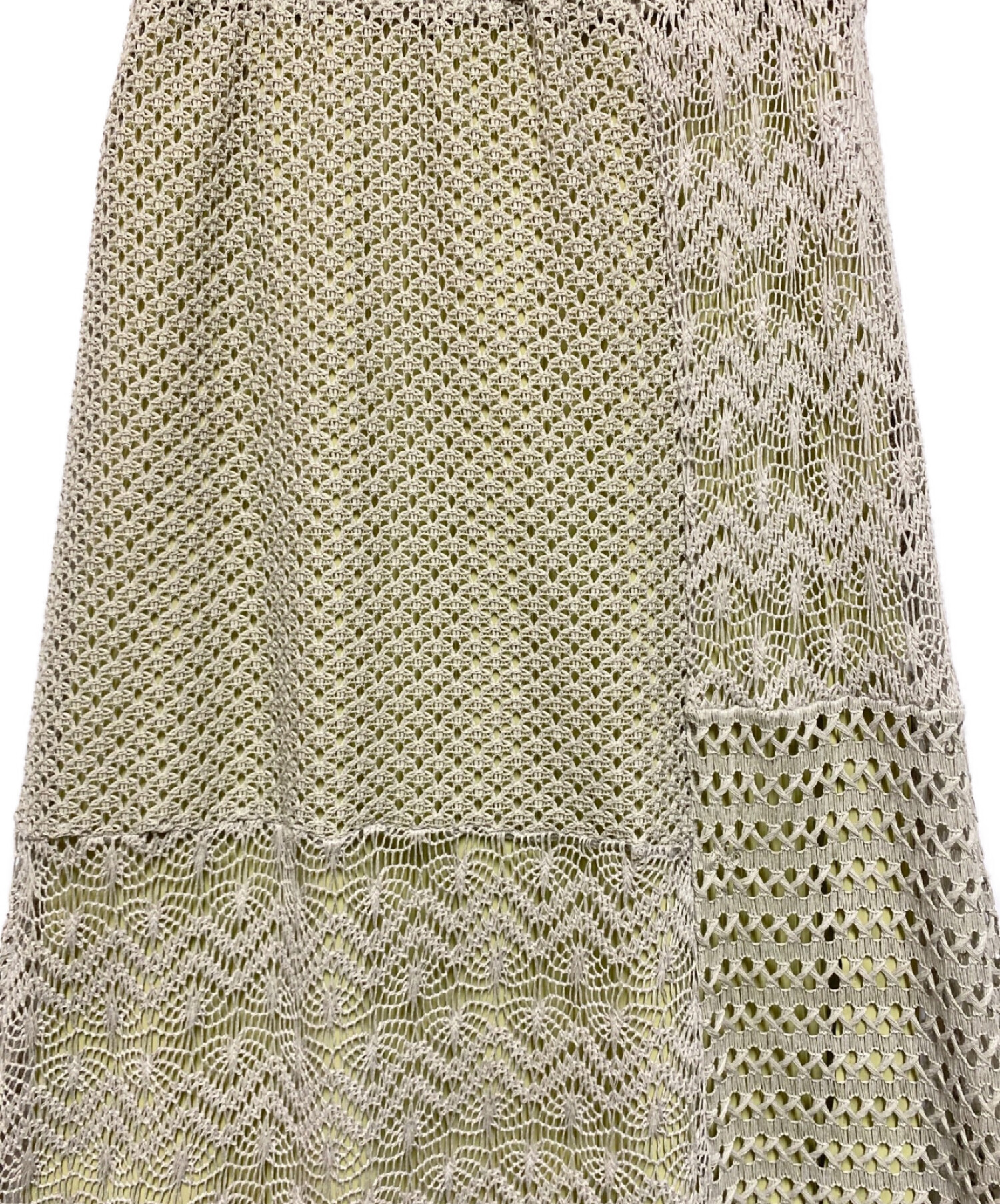 mylanka (ミランカ) 透かし編みスカート グリーン サイズ:38 未使用品