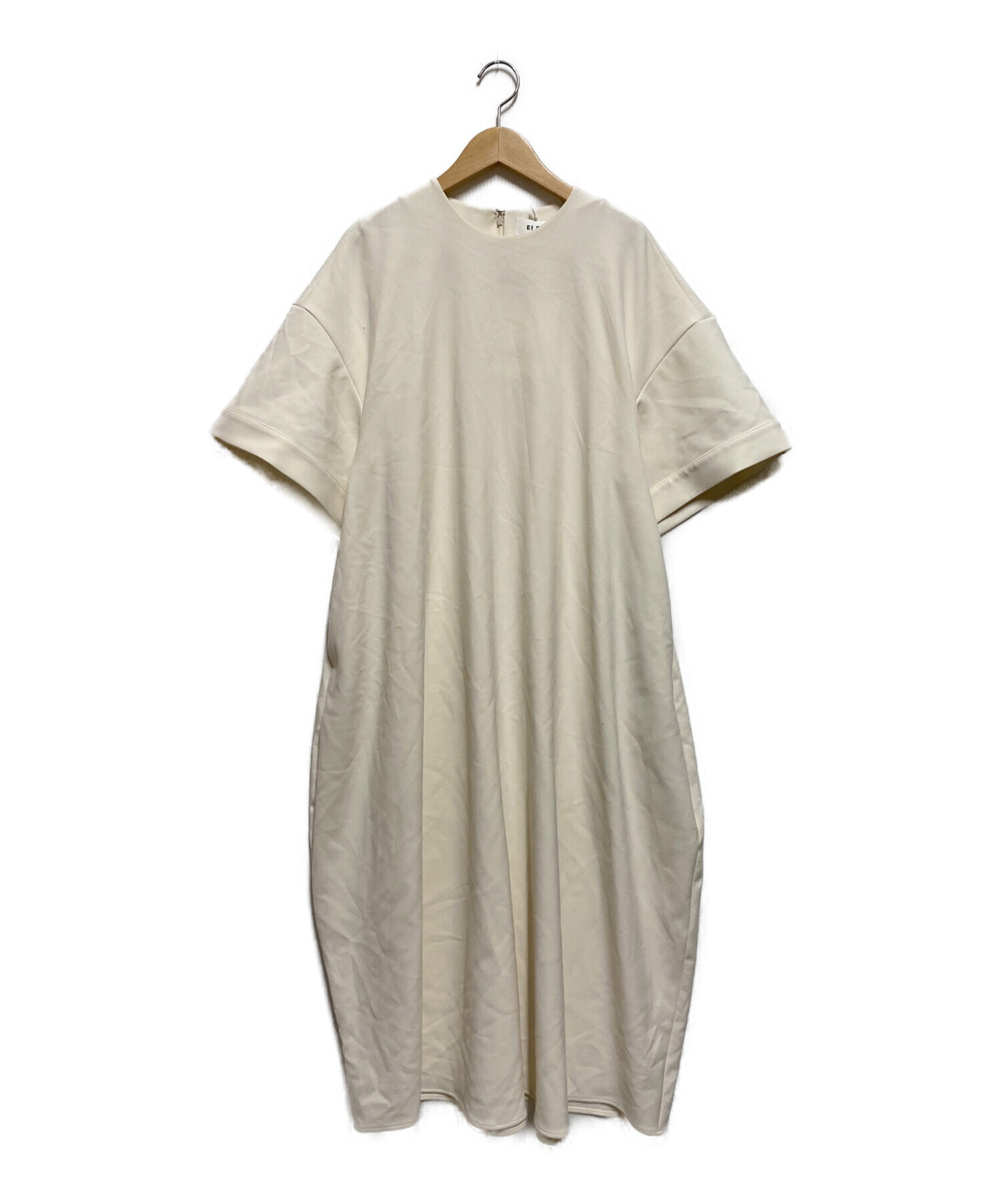 ENFOLD (エンフォルド) ダブルクロス5分袖DRESS アイボリー サイズ:36 未使用品