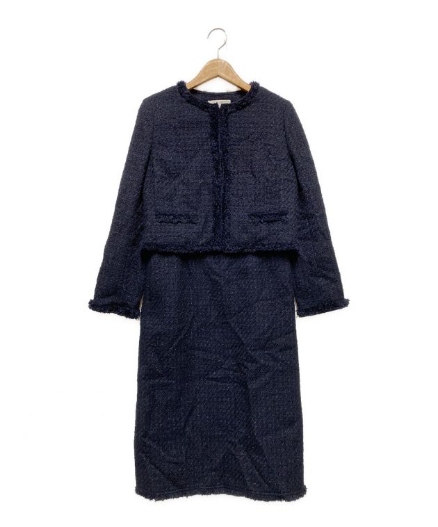 CELFORD セルフォード　ツィード　ワンピース　スーツ　セットアップ　紺 CELFORD 【プレミアムスーツ2点SET】セルフォード ツイードジャケット+