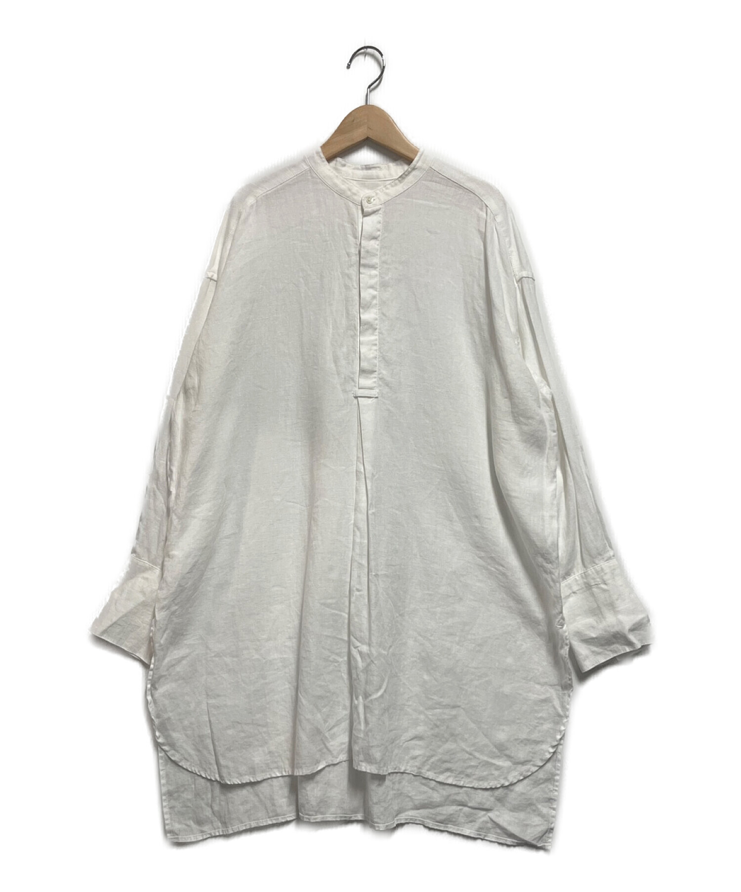 中古・古着通販】かぐれ (カグレ) リネンチュニックシャツ ホワイト 