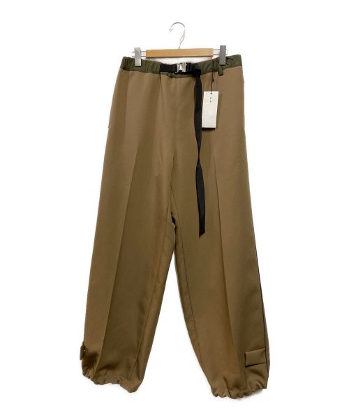 Sacai サイズ4 サカイテクニカルジャージパンツブラウンサイドジップ Sacai サイズ4 サカイテクニカルジャージパンツブラウンサイドジップ