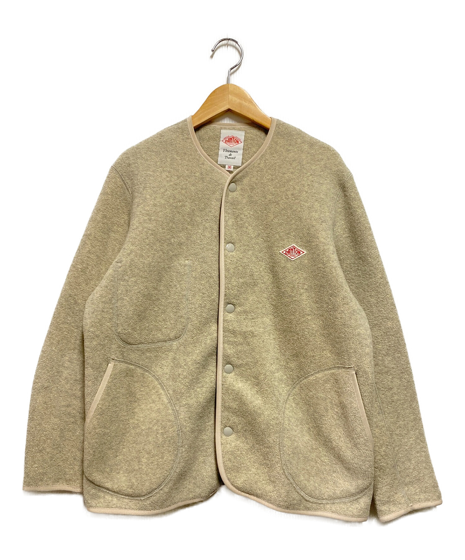 中古・古着通販】DANTON (ダントン) FLEECE COLLARLESS JACKET 