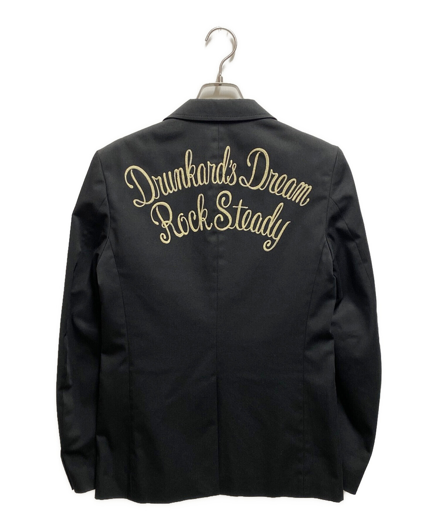 ワコマリア テーラードジャケット 背面 刺繍 ロゴ入り 銀ボタン ロゴボタン M WACKO MARIA バック 刺繍 テーラードジャケット