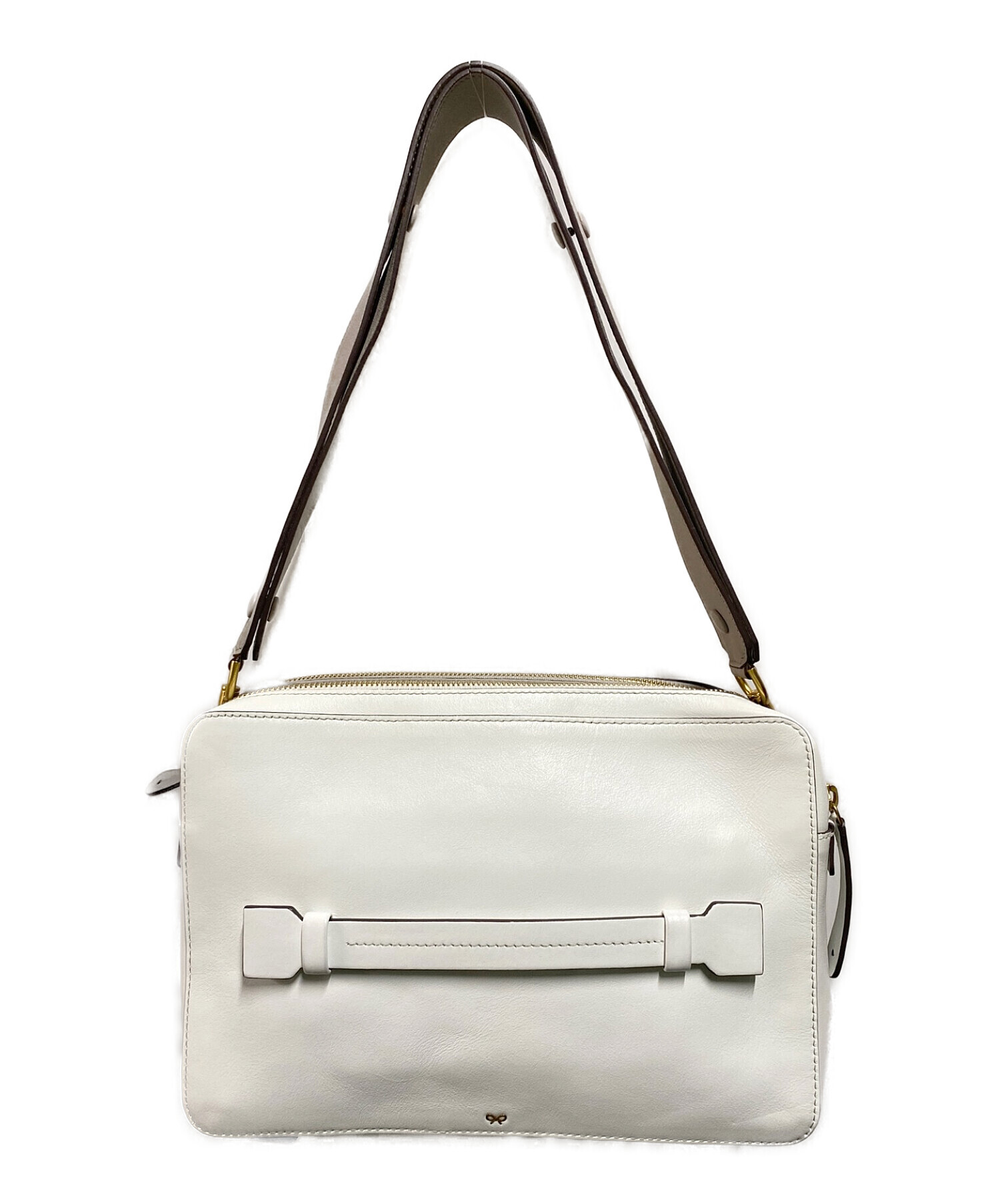 ANYA HINDMARCH グレー ショルダーバッグ ハンドバッグ 2way レザー 革  