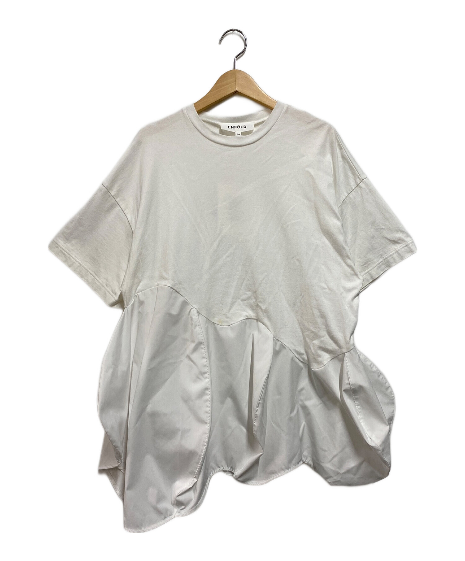 中古・古着通販】ENFOLD (エンフォルド) COMBI T-SHIRT ホワイト 