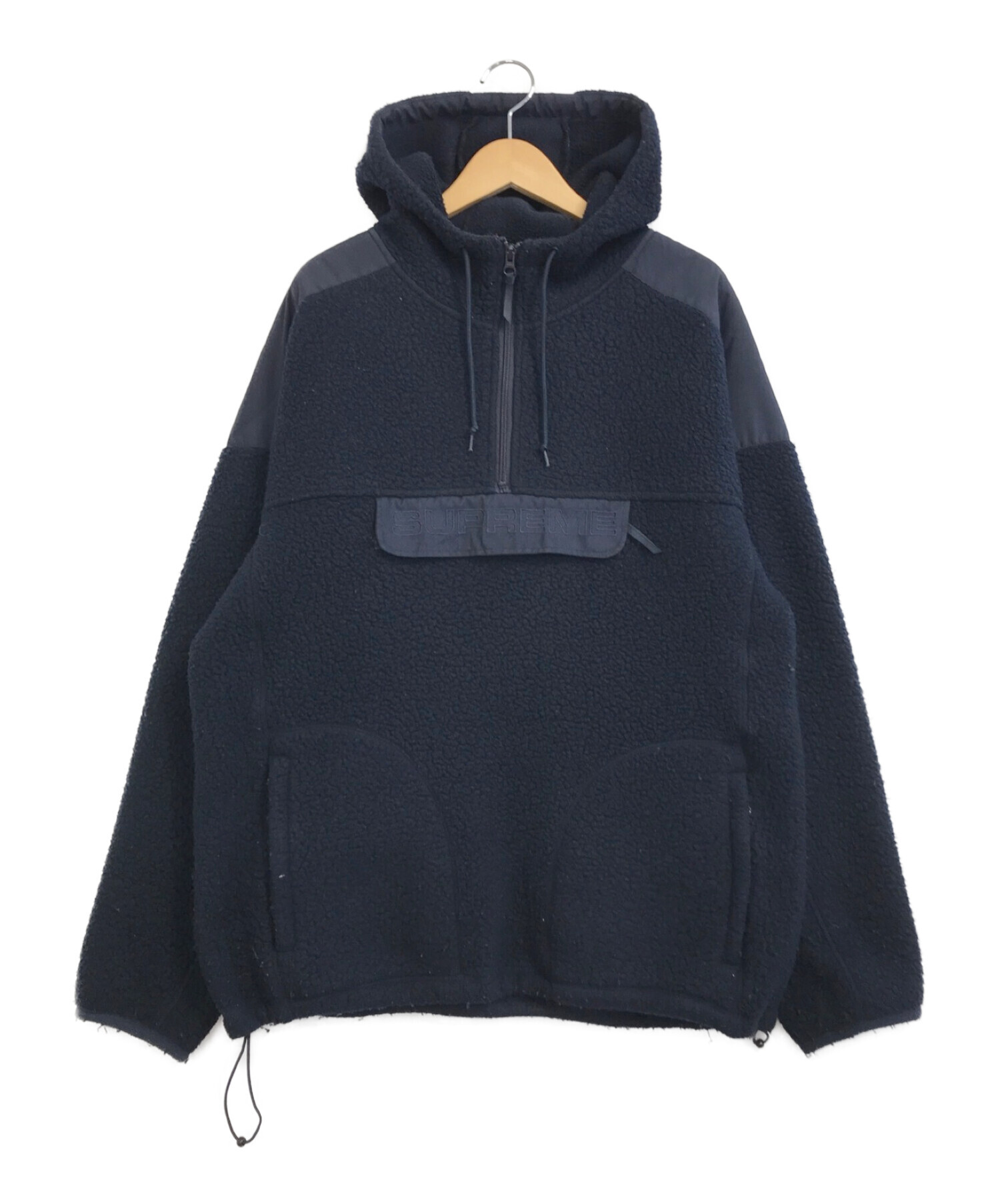 SUPREME (シュプリーム) Polartec Hooded Half Zip Pullover ネイビー サイズ:XL