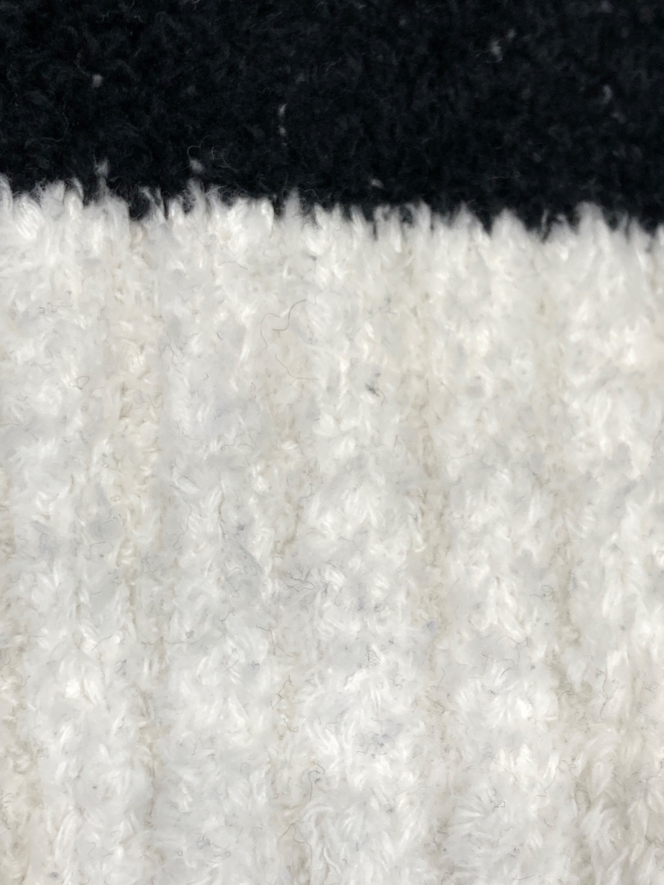 LITTLEBIG (リトルビッグ) Pattern Knit Cardigan / 配色ニットカーディガン ホワイト×ブラック サイズ:M