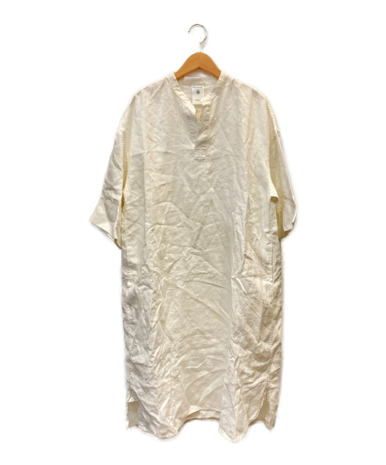 ORCIVAL (オーシバル) 40s LINEN CLOTH S/S OP / スキッパリネンシャツワンピース ホワイト サイズ:1