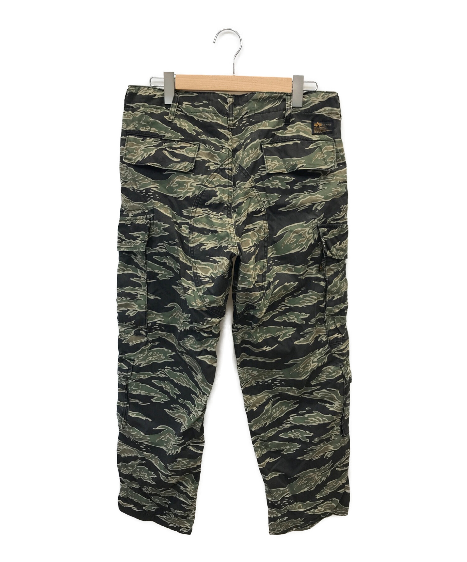 中古・古着通販】ALPHA (アルファ) カモフラカーゴパンツ オリーブ 