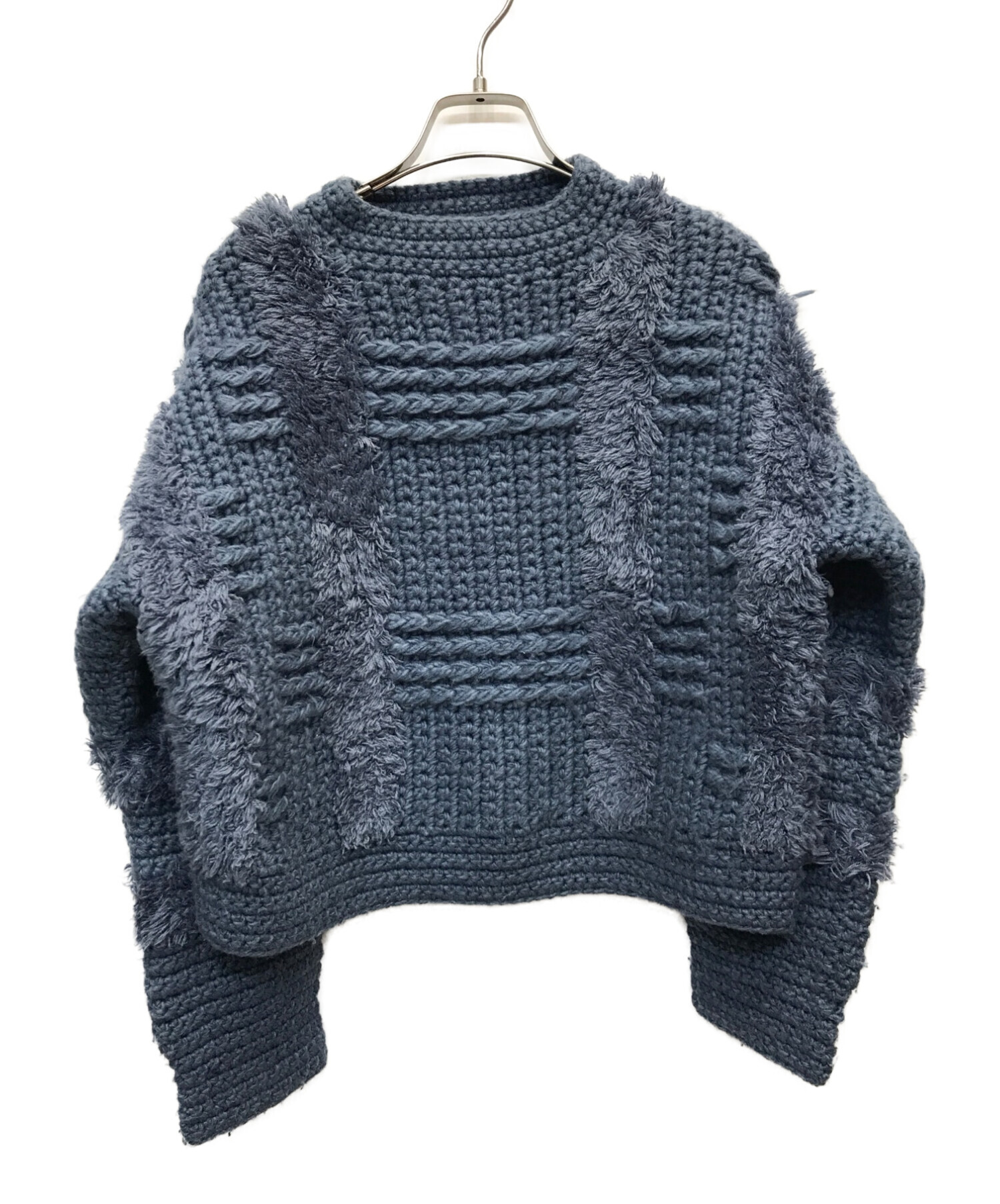 WIDE CHECK HAND KNIT