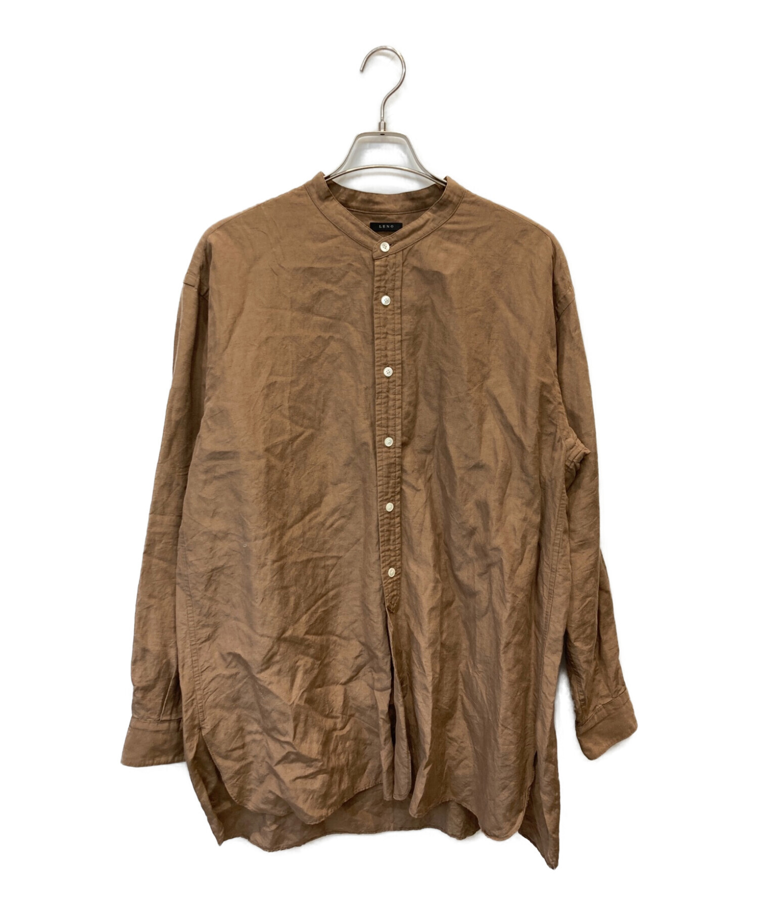 leno (リノ) ノーカラーシャツ ブラウン サイズ:2 未使用品