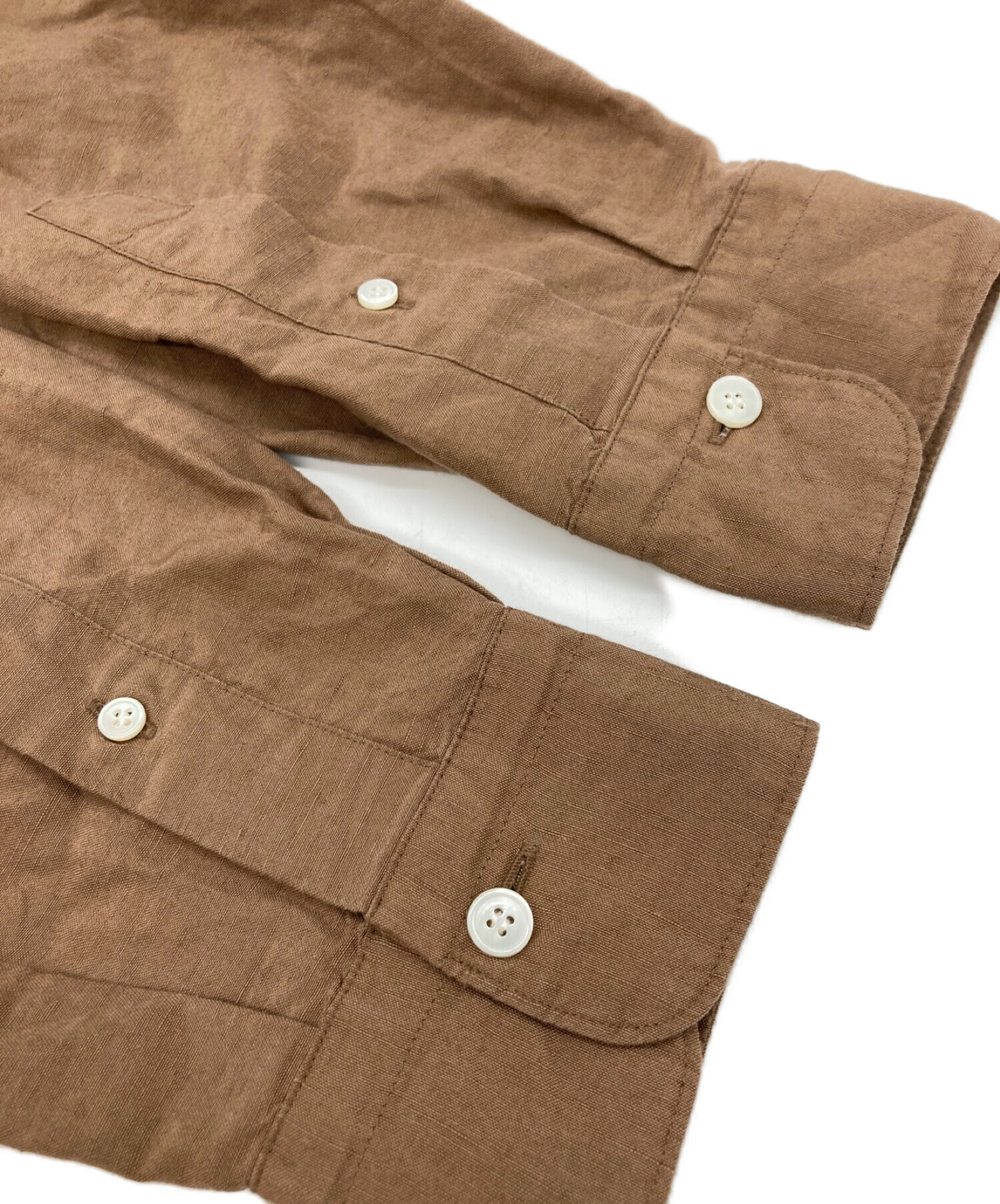 leno (リノ) ノーカラーシャツ ブラウン サイズ:2 未使用品