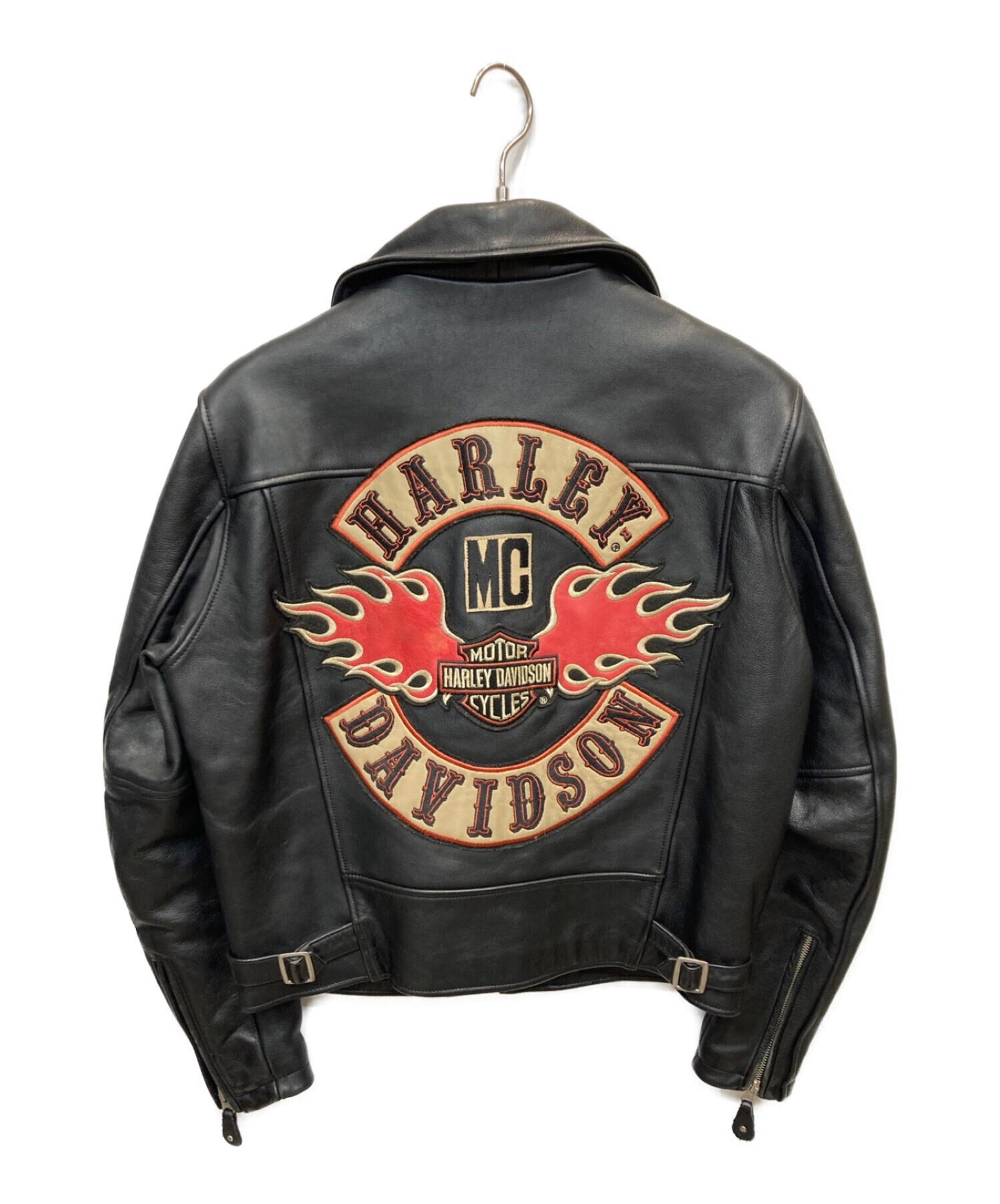 激安/新作 【古着】Harley-Davidson レザージャケット 本革 胸ワッペン