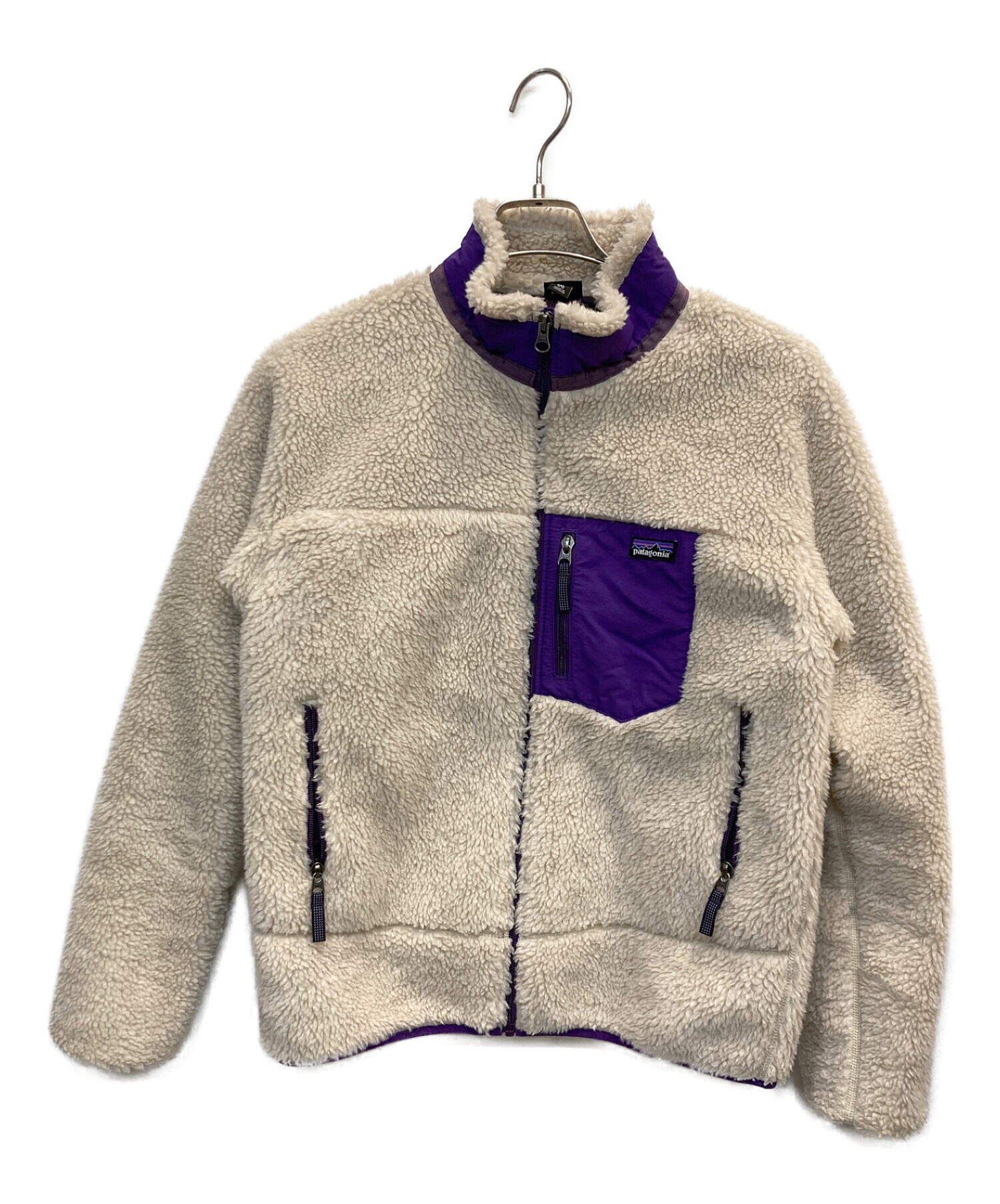 patagonia フリースジャケット XXL ベージュ/パープル（中古・古着通販 
