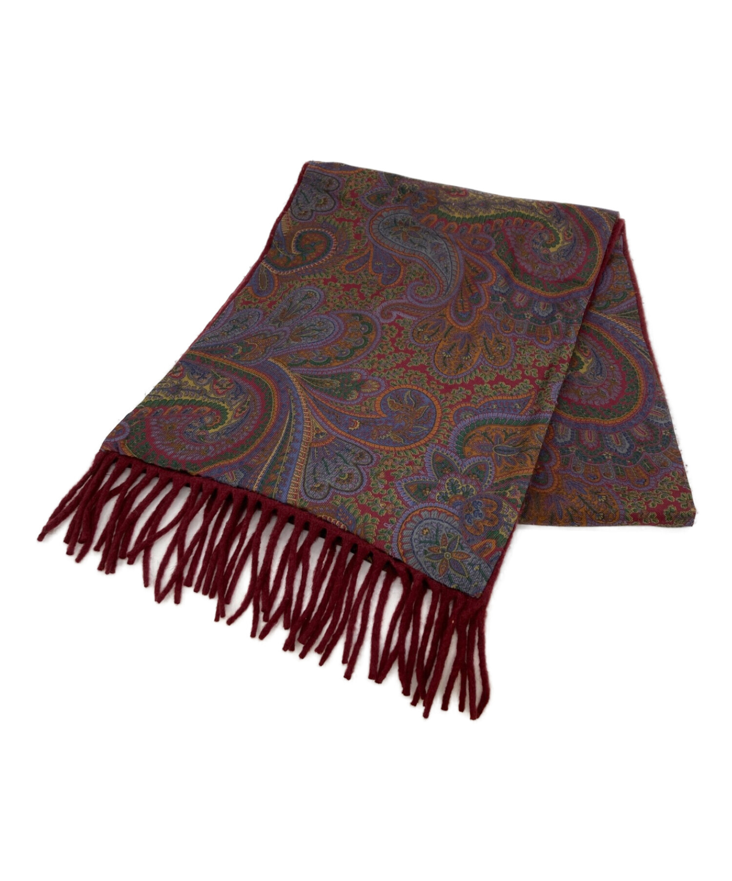 中古・古着通販】ETRO (エトロ) カシミヤマフラー レッド サイズ:表記  