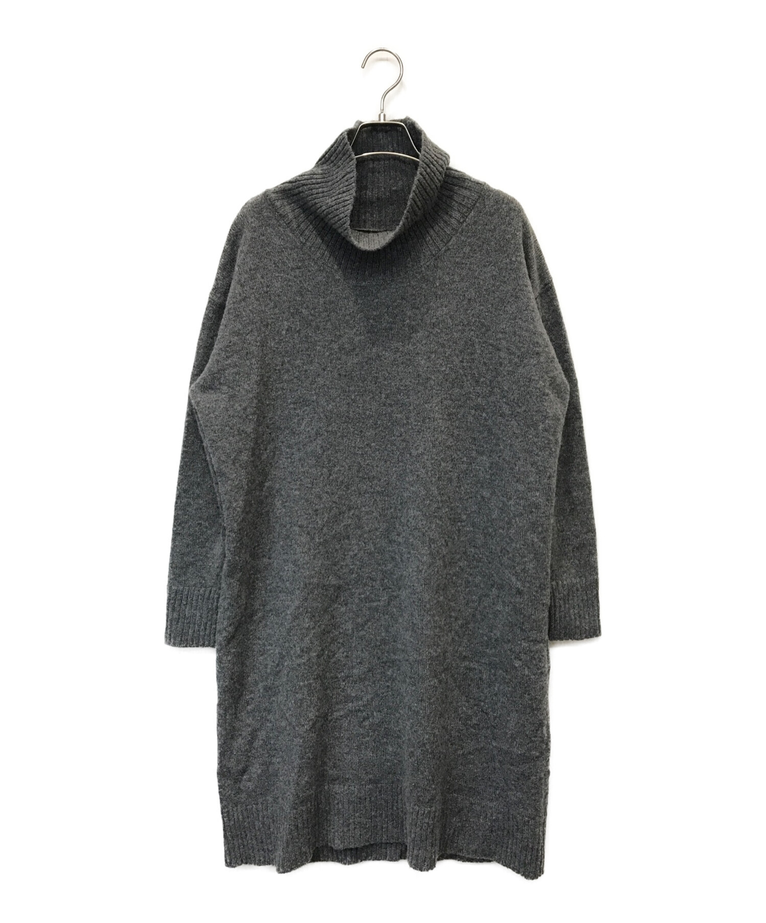 mizuiroind ニットワンピース ノースリーブ フリーサイズ ダークグレー ミズイロインド mizuiro-ind ⁄ ミズイロインド ニットロングノースリーブワンピース