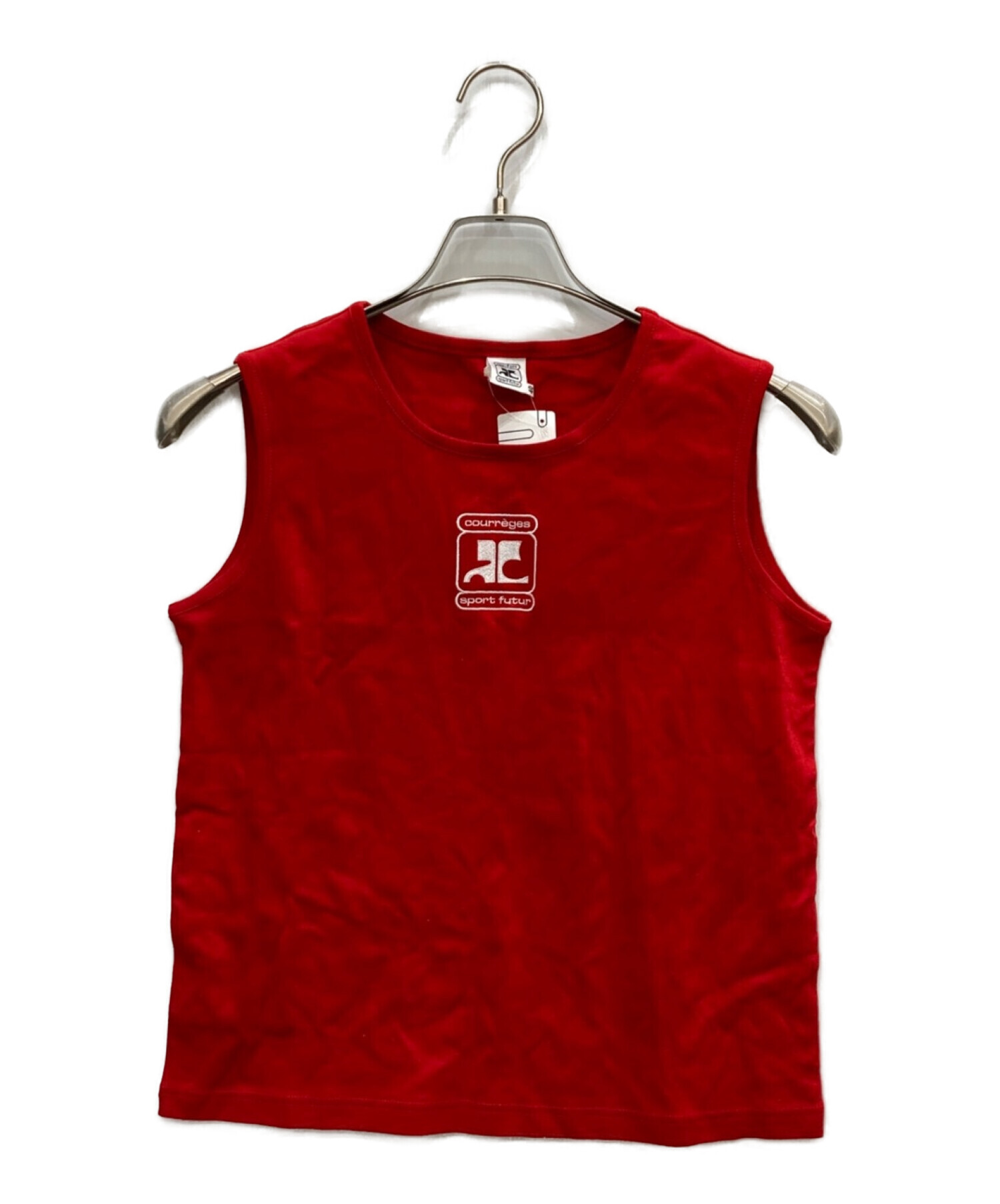 中古・古着通販】courreges (クレージュ) ノースリーブロゴTシャツ 