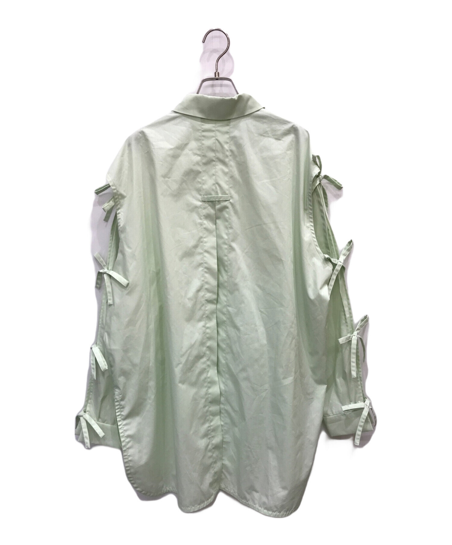 中古・古着通販】AMERI (アメリ) 2WAY RIBBON SLEEVE SHIRT ミント 