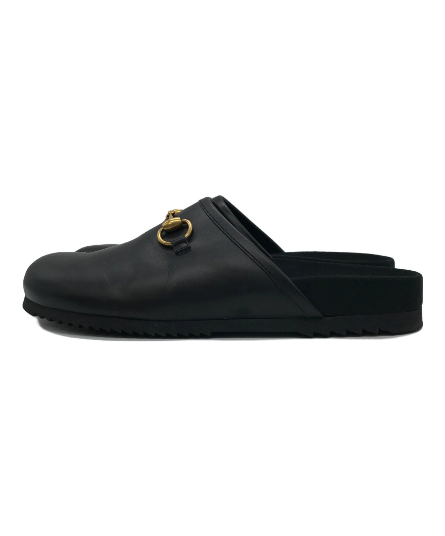 中古・古着通販】GUCCI (グッチ) ホースビットレザーサンダル ブラック 