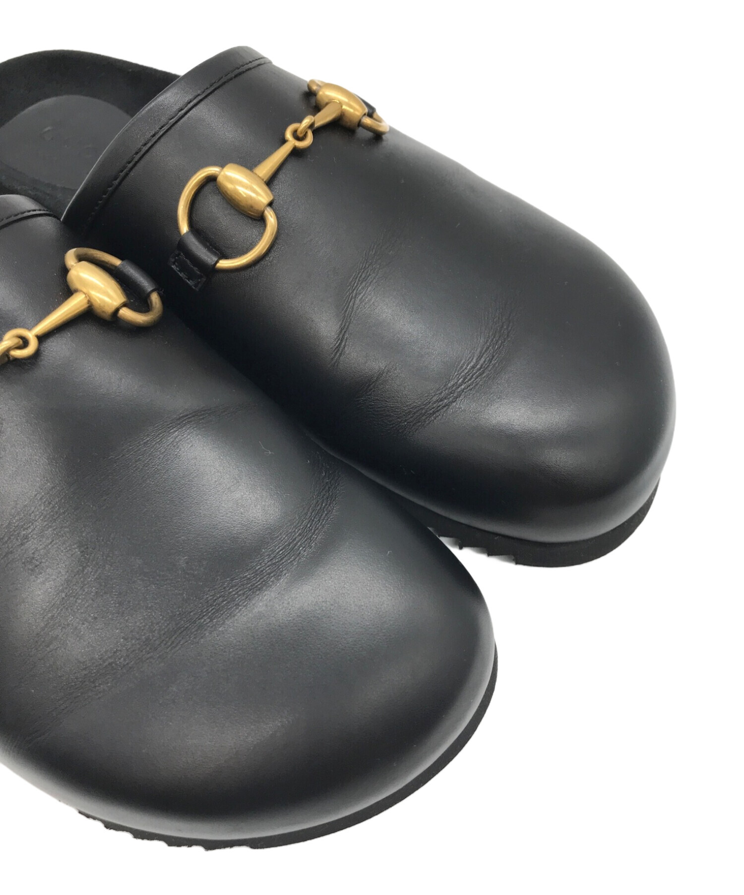 中古・古着通販】GUCCI (グッチ) ホースビットレザーサンダル ブラック 