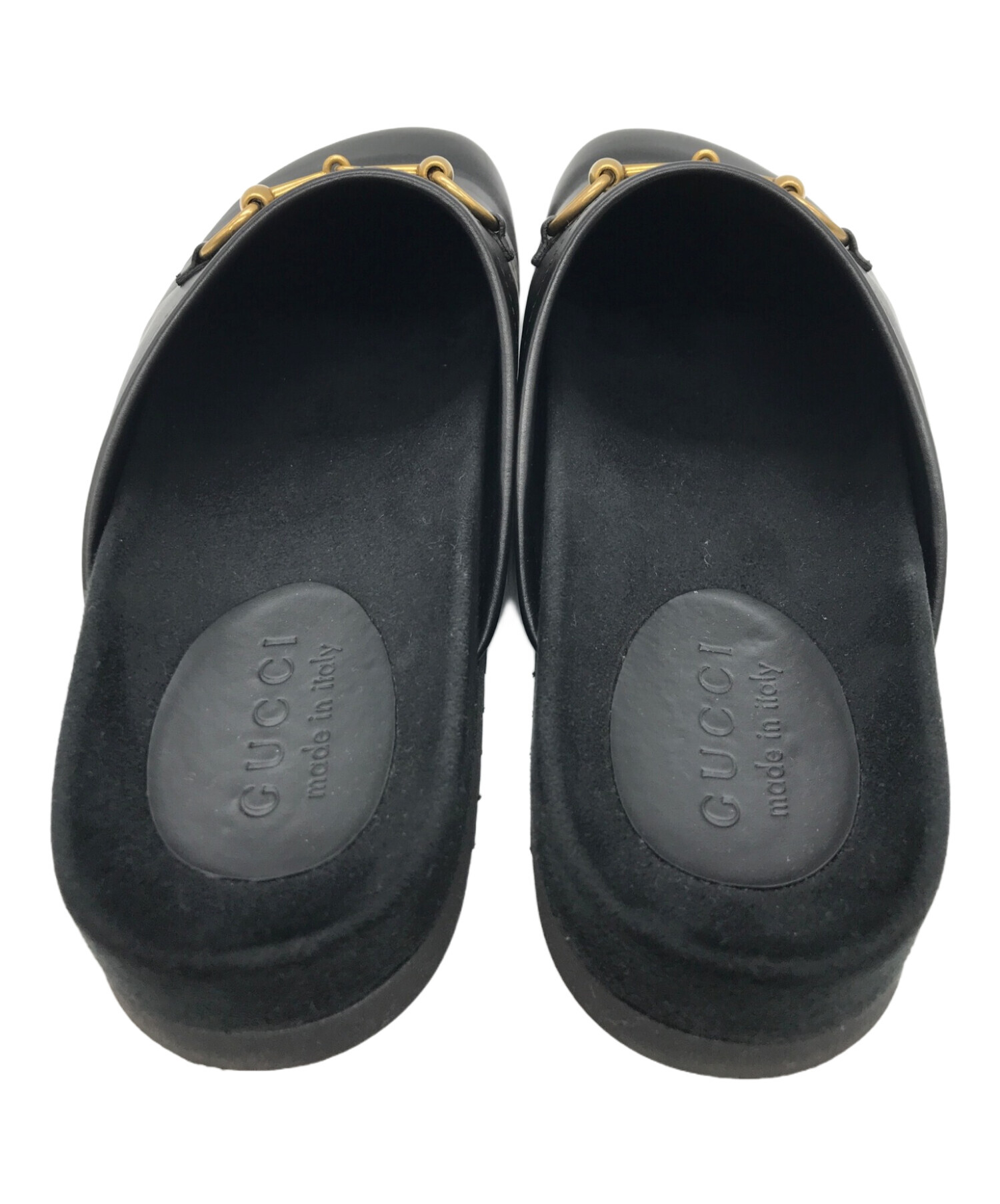 中古・古着通販】GUCCI (グッチ) ホースビットレザーサンダル ブラック 