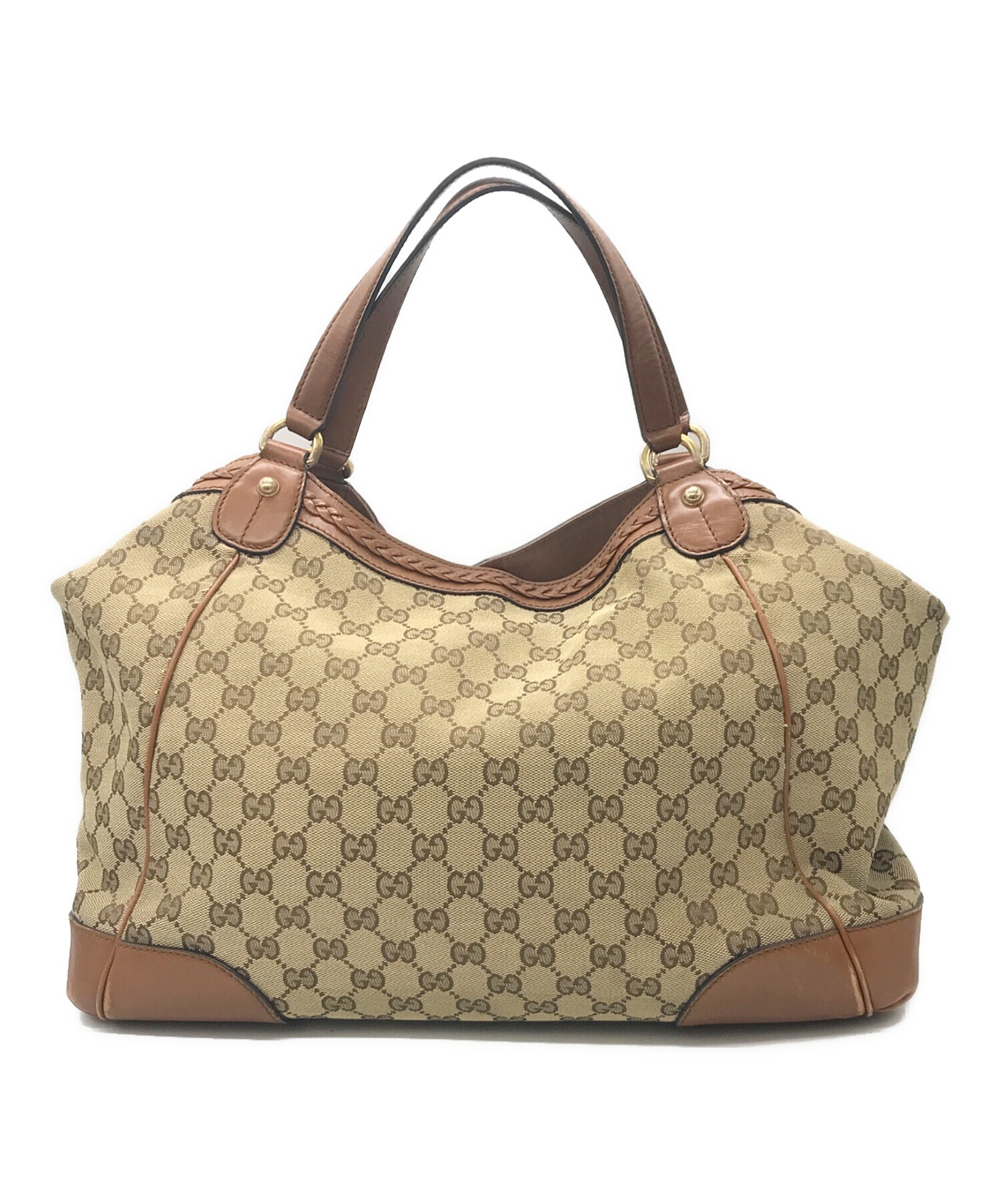 中古・古着通販】GUCCI (グッチ) GGキャンバストートバッグ ベージュ 